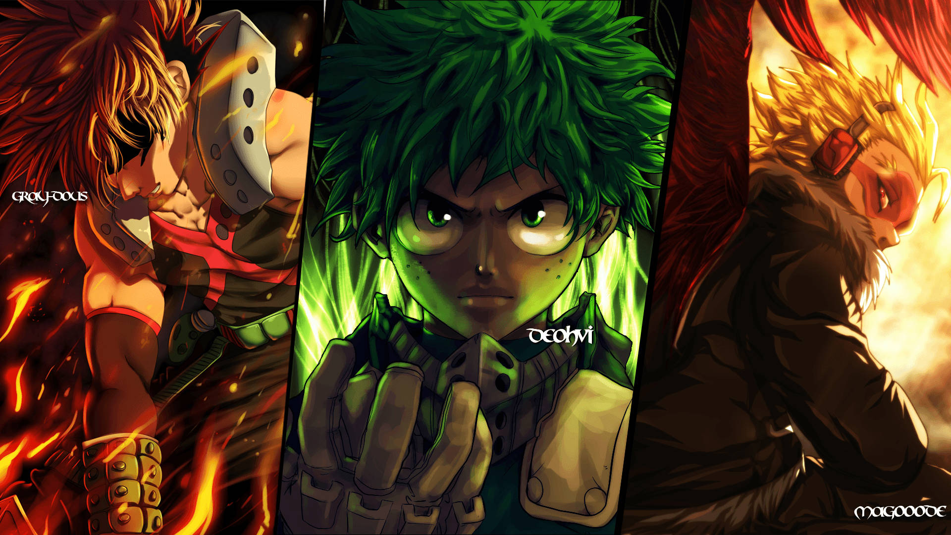 Hawks, My Hero Academia, fiery, Full HD Desktop Wallpaper