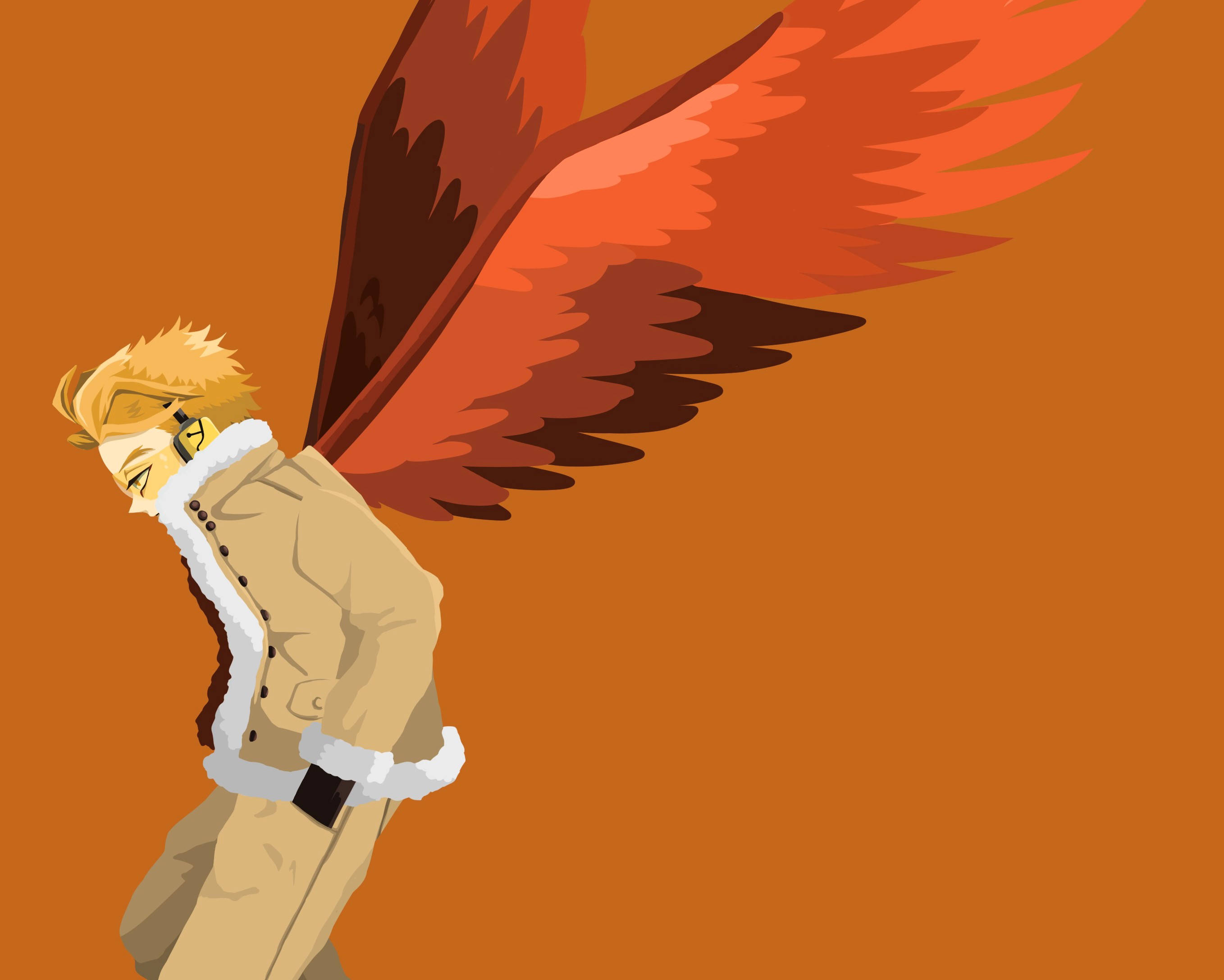 Hawks, My Hero Academia, fiery red wings, 2K Desktop Wallpaper