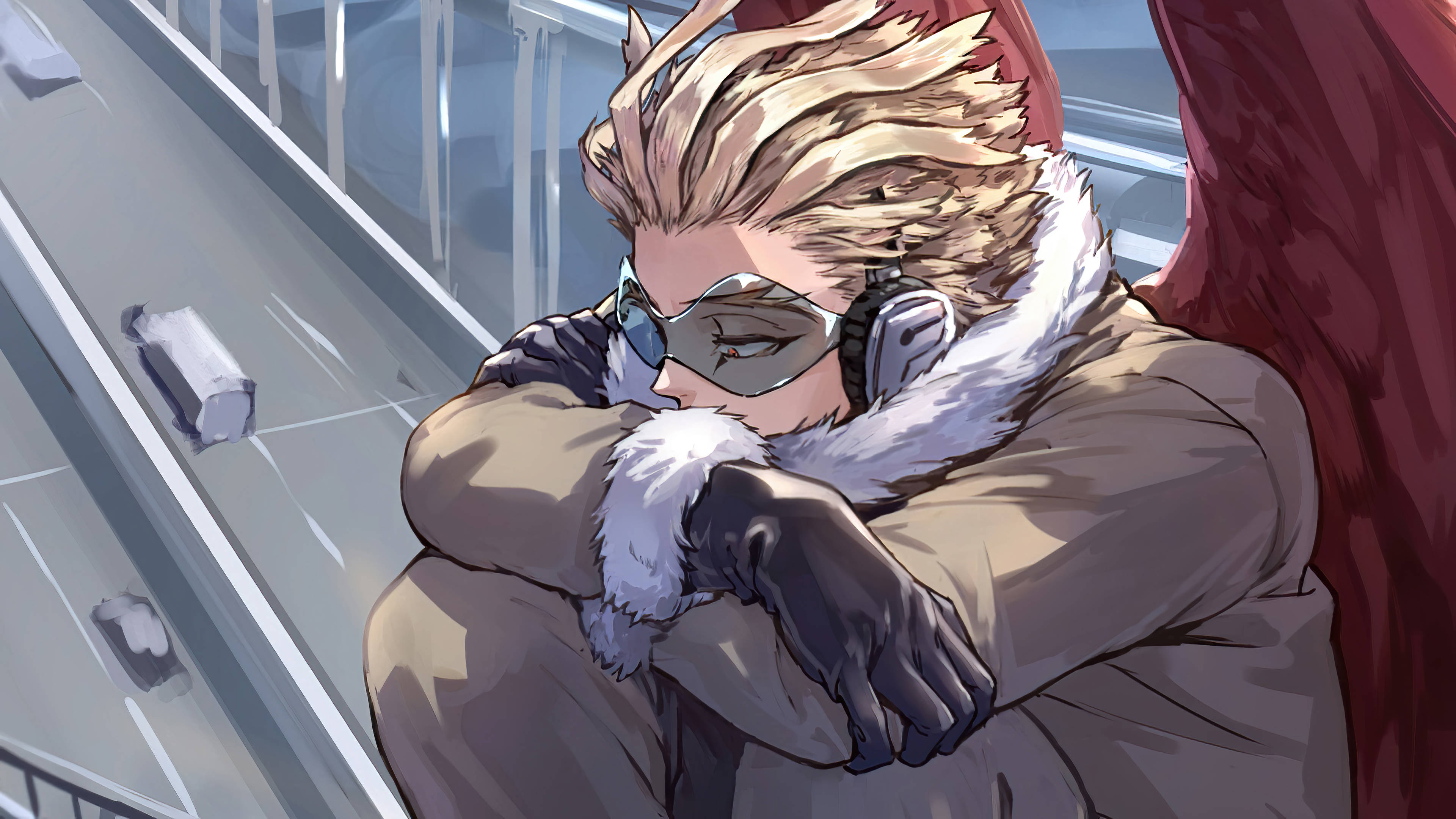 Hawks, My Hero Academia, glass bridge, 4K Desktop Wallpaper