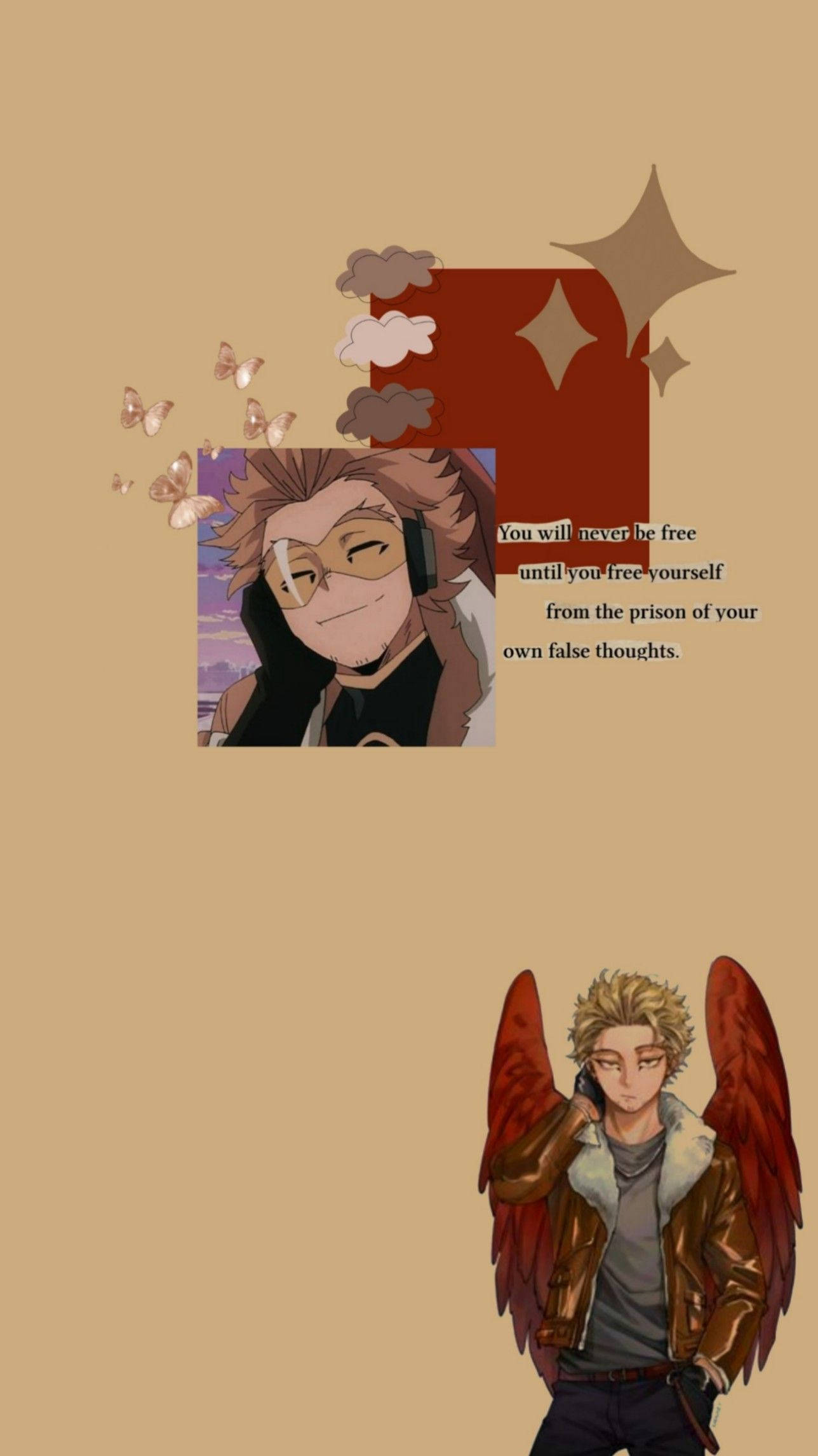 Hawks, My Hero Academia, red wings, Full HD Phone Wallpaper