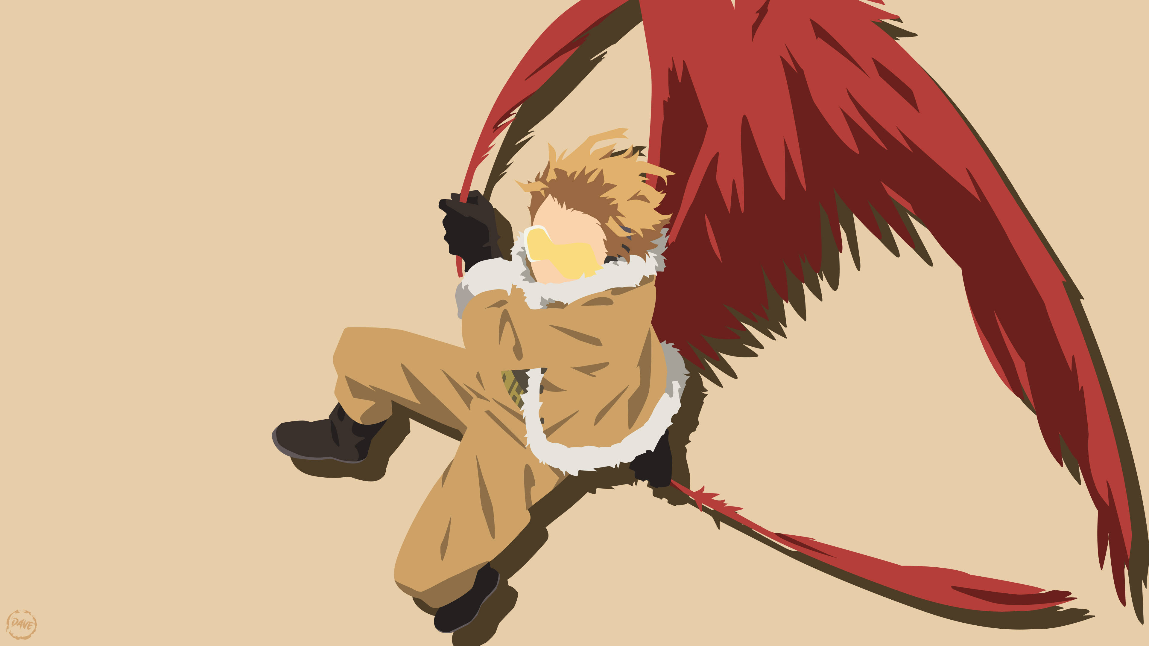 Hawks, My Hero Academia, red wings, 4K Desktop Wallpaper