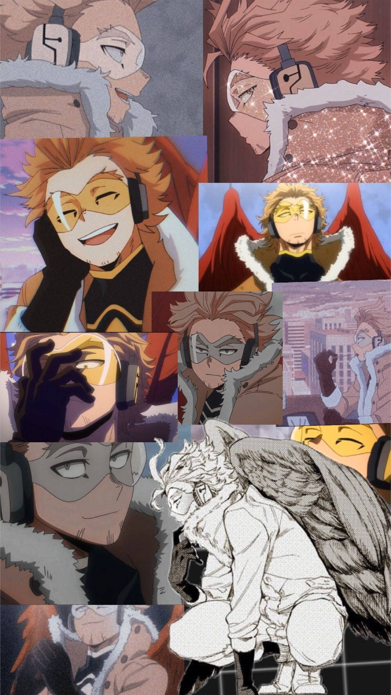 Hawks, My Hero Academia, collage portrait, Full HD Phone Wallpaper