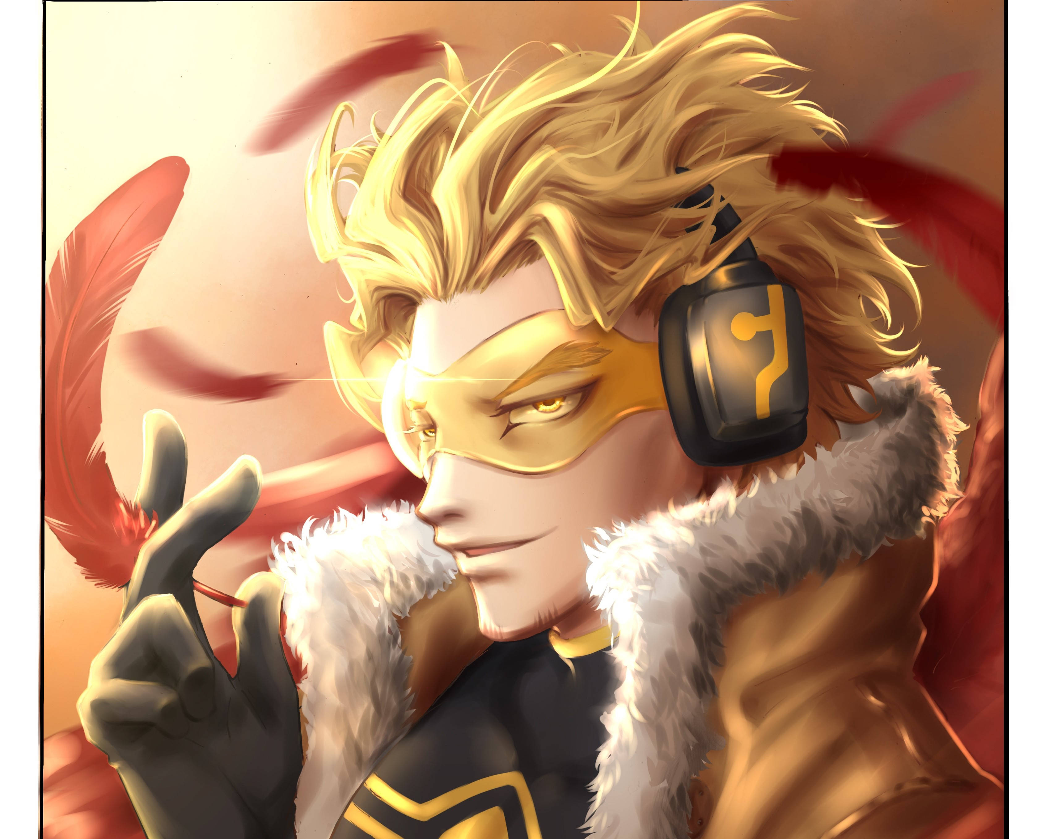 Hawks, My Hero Academia, golden-haired, 2K Desktop Wallpaper