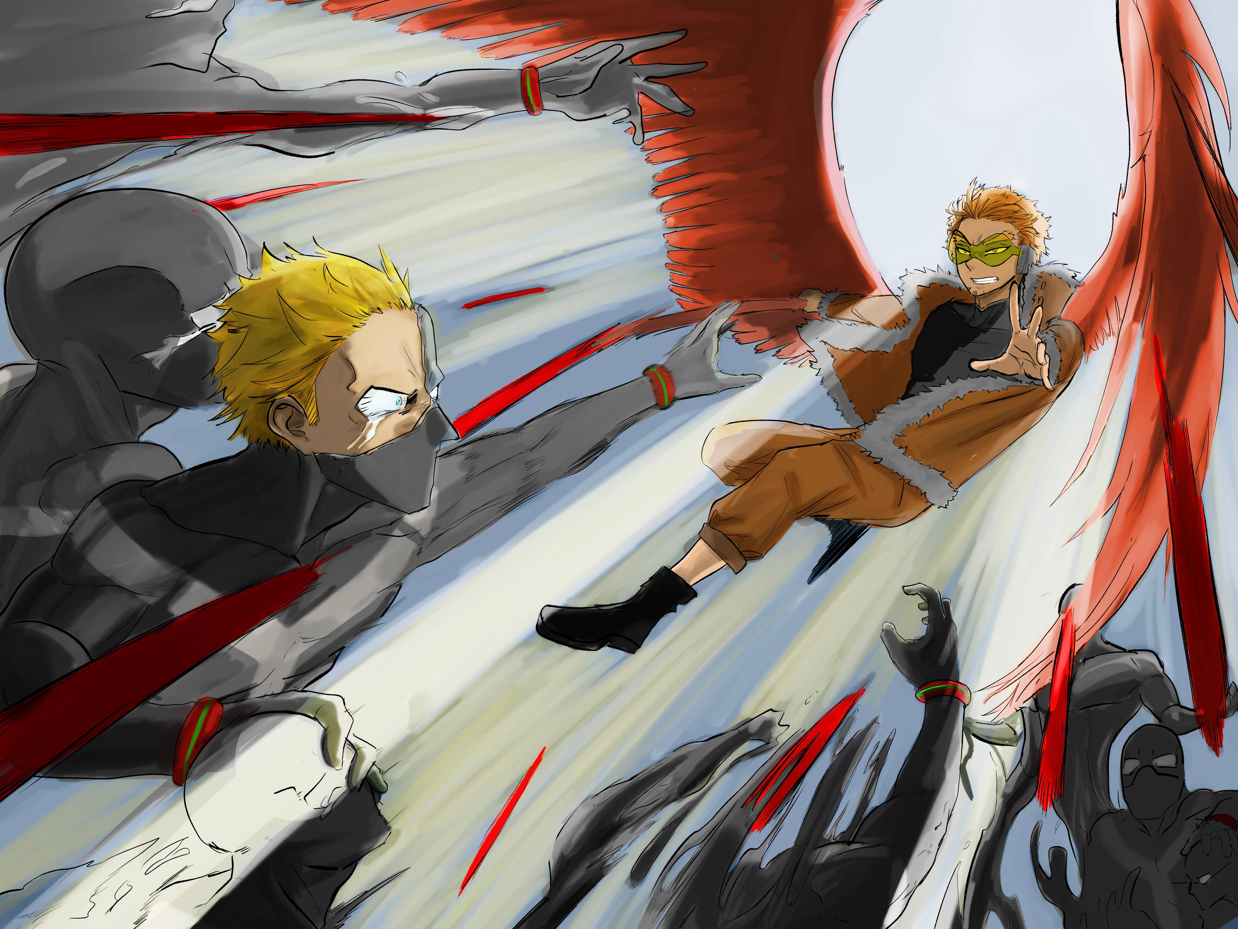 Hawks, My Hero Academia, blonde hero, 4K Desktop Wallpaper