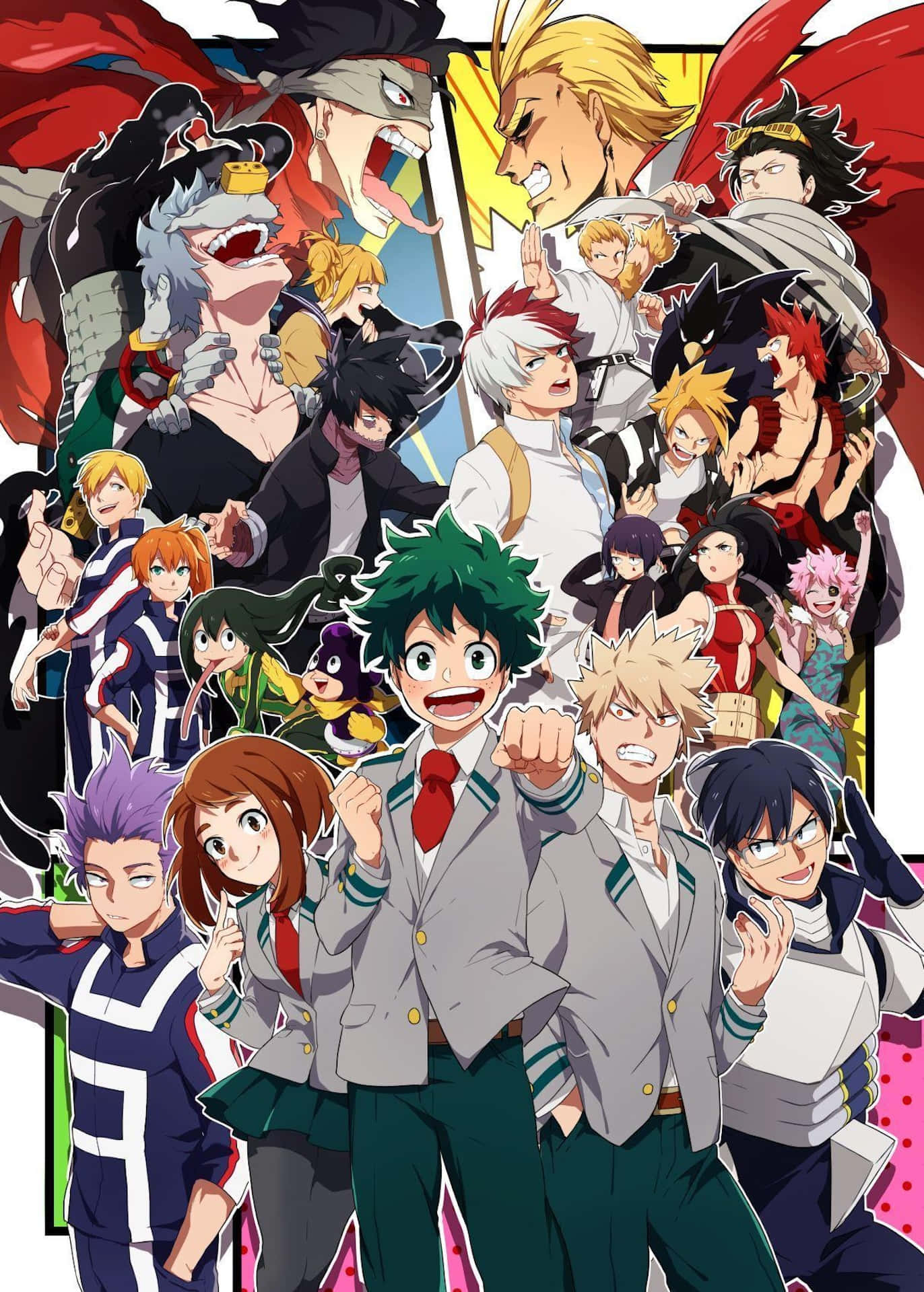 My Hero Academia, characters, anime collage, Full HD Phone Wallpaper