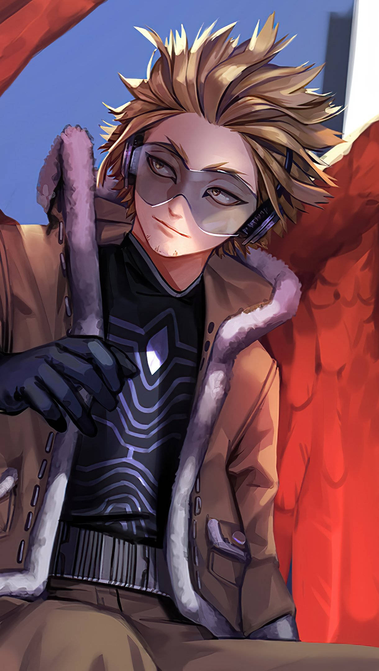 Hawks, My Hero Academia, spiky blonde hair, Full HD Phone Wallpaper