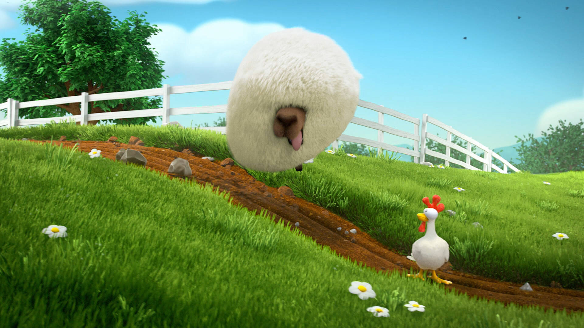 Hay Day, sheep, chicken, Full HD Desktop Wallpaper