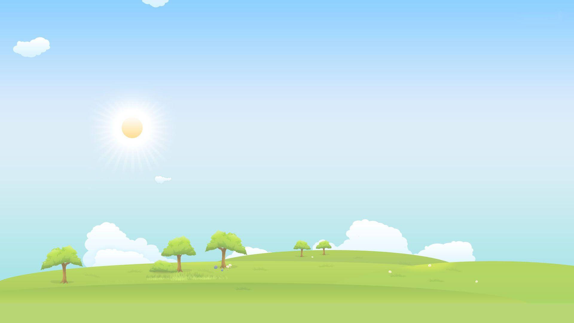 Hay Day, sunshine, rolling green hill, Full HD Desktop Wallpaper