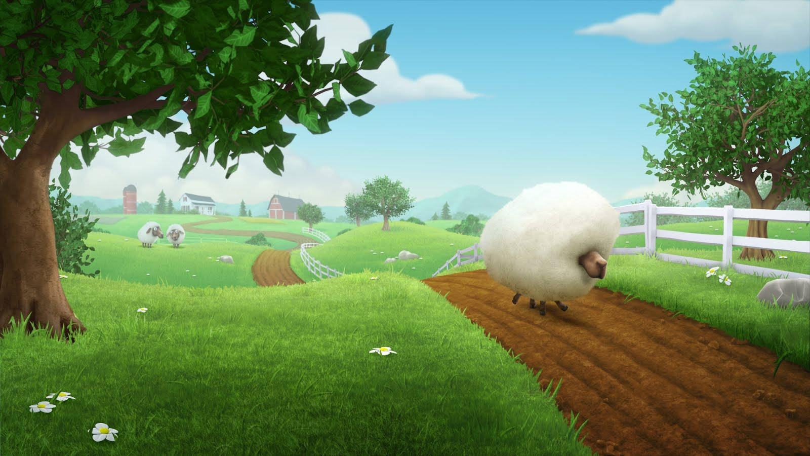Hay Day, sheep, dirt path, HD Desktop Wallpaper