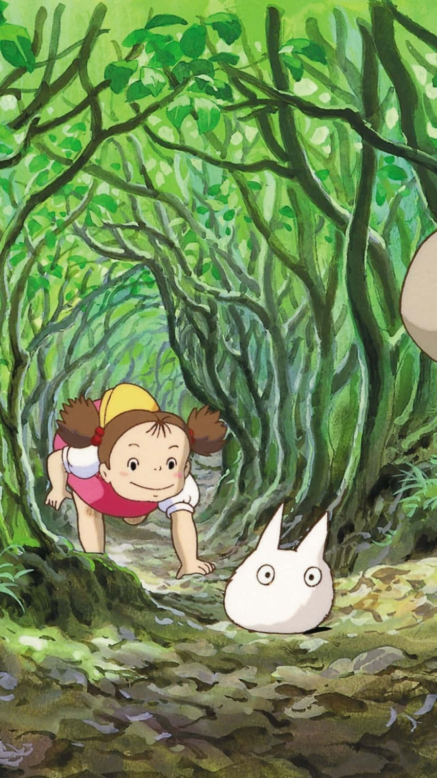 Hayao Miyazaki, pink dress, lush green forest, HD Phone Wallpaper