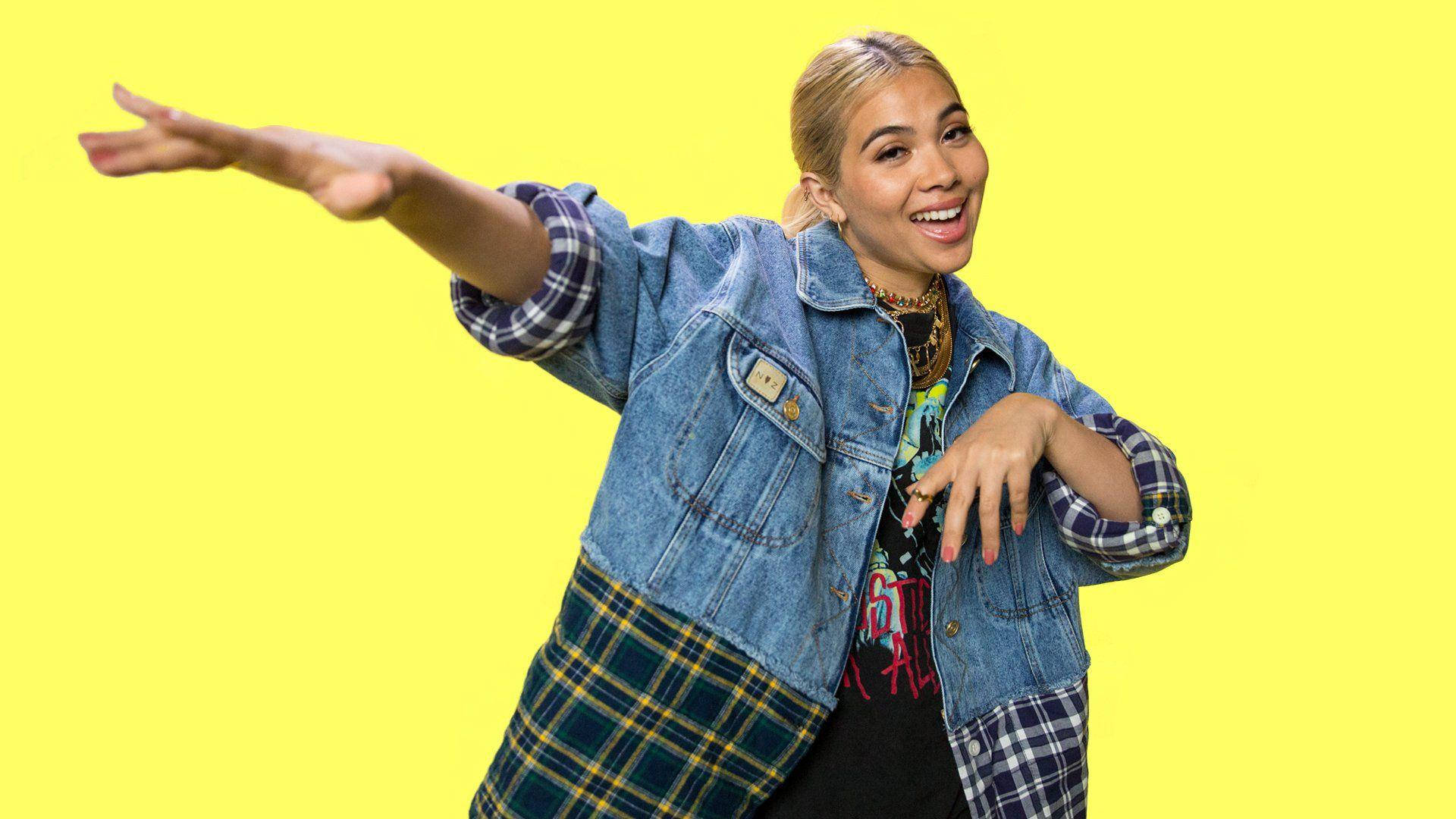 Hayley Kiyoko, denim jacket, plaid shirt, Full HD Desktop Wallpaper