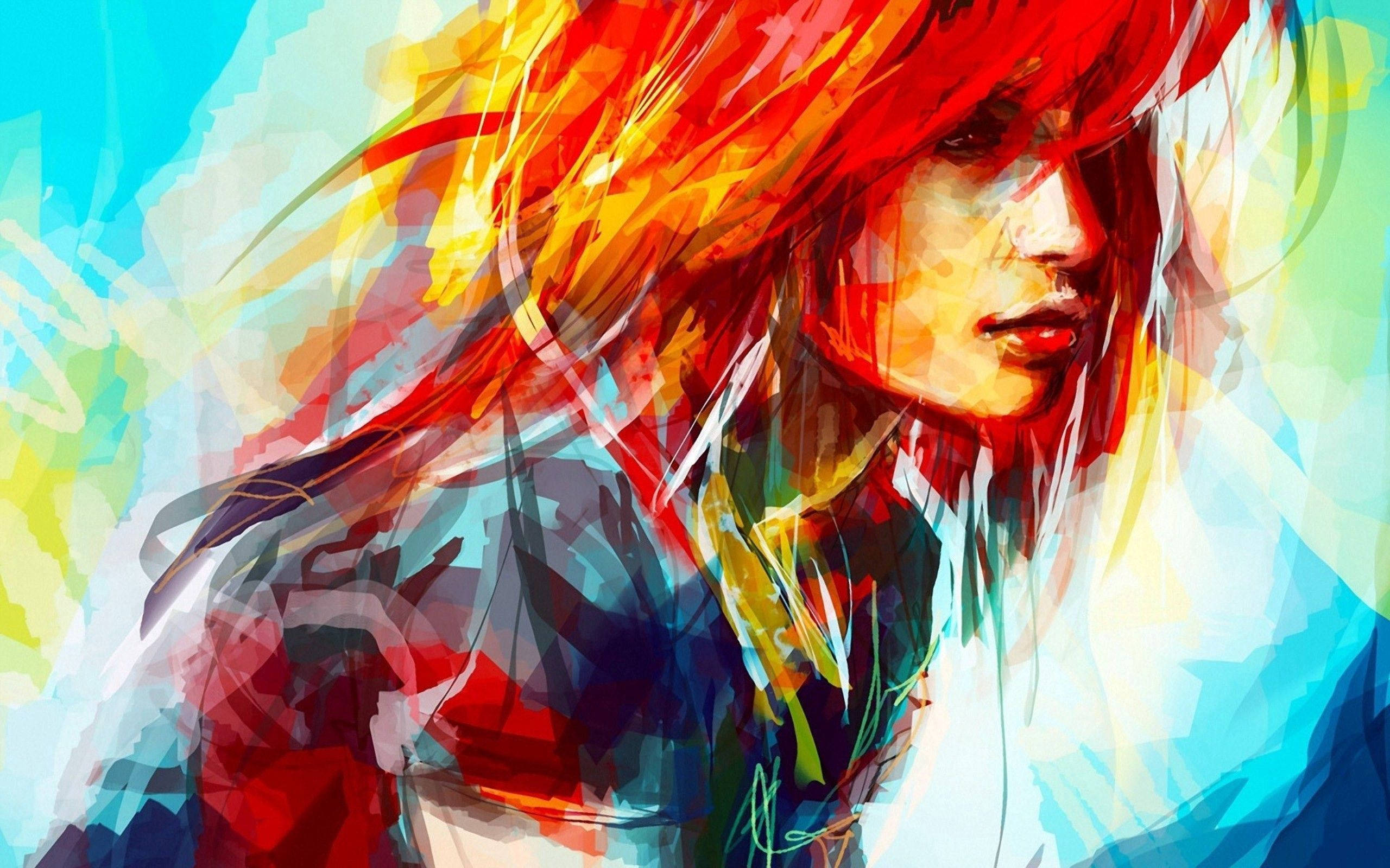 Hayley Williams, fiery red hair, yellow, 2K Desktop Wallpaper