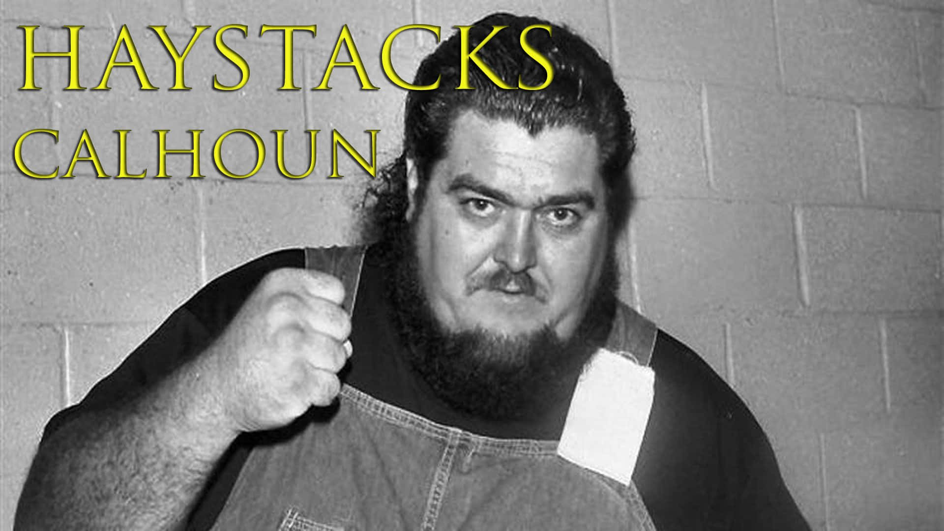 Haystacks Calhoun, black and white portrait, clenched fist, Full HD Desktop Wallpaper