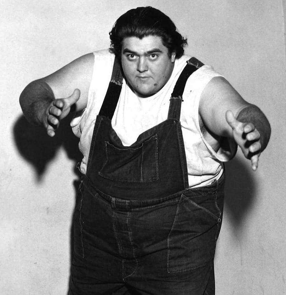 Haystacks Calhoun, American Professional Wrestler, monochrome portrait, SD Phone Wallpaper