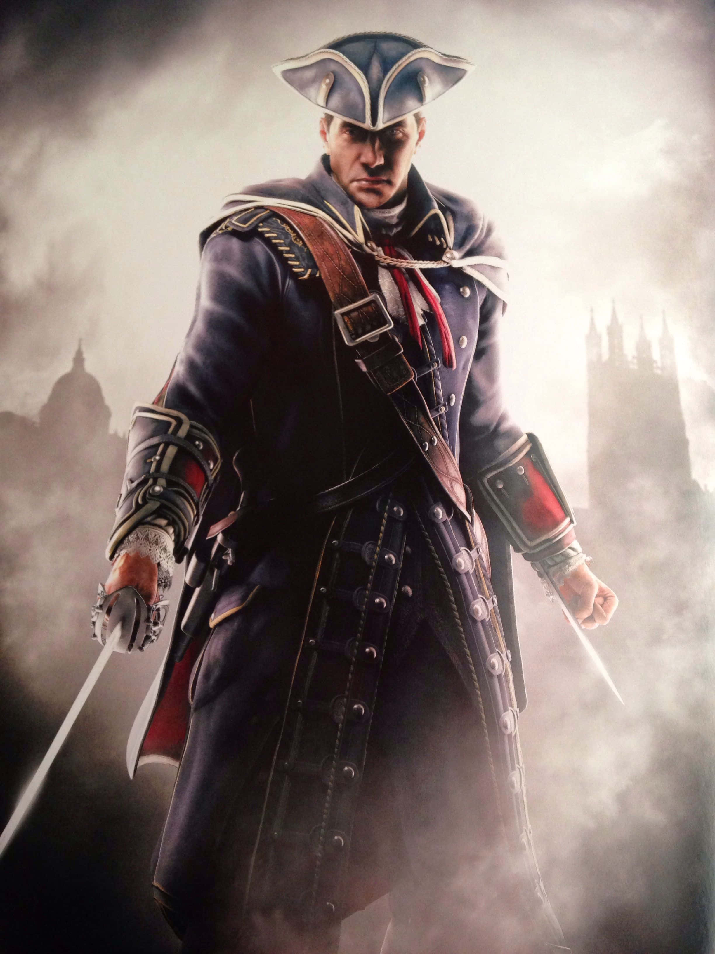 Haytham Kenway, tricorn hat, dark coat, 2K Phone Wallpaper