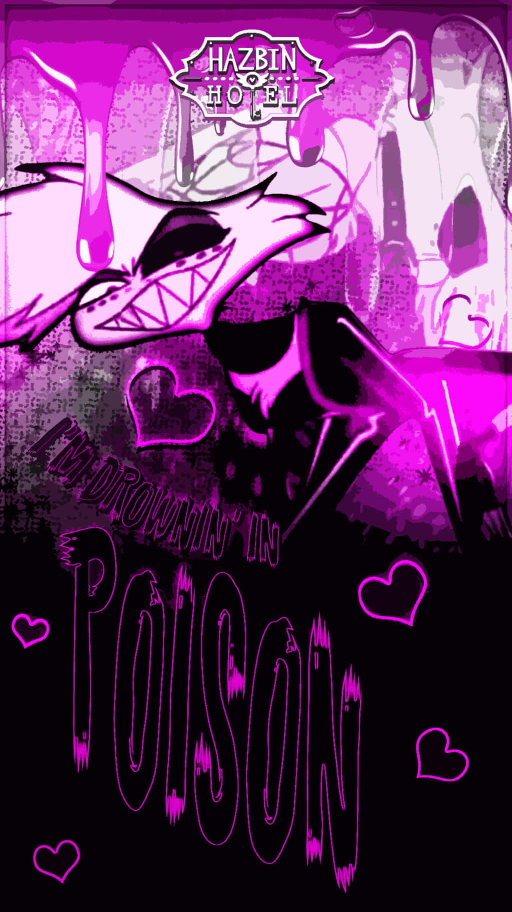 Hazbin Hotel, purple, dripping poison, HD Phone Wallpaper