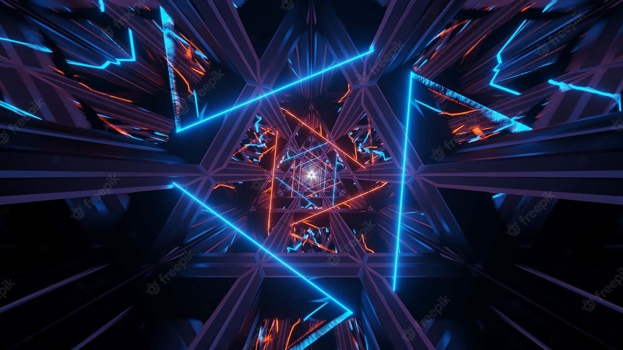 neon, blue, orange, Full HD Desktop Wallpaper