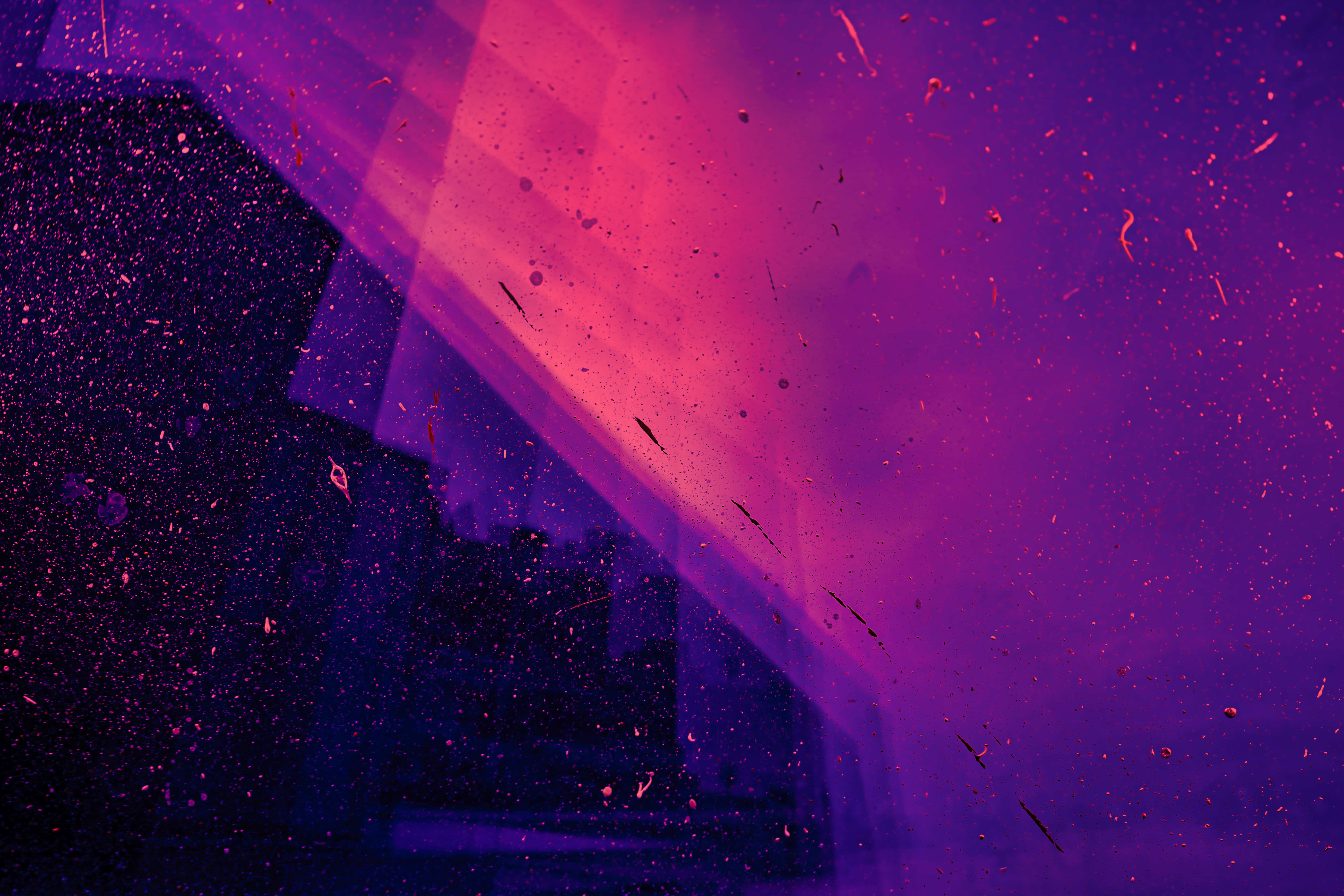 vibrant purple, pink light beams, dark abstract scene, 5K Desktop Wallpaper