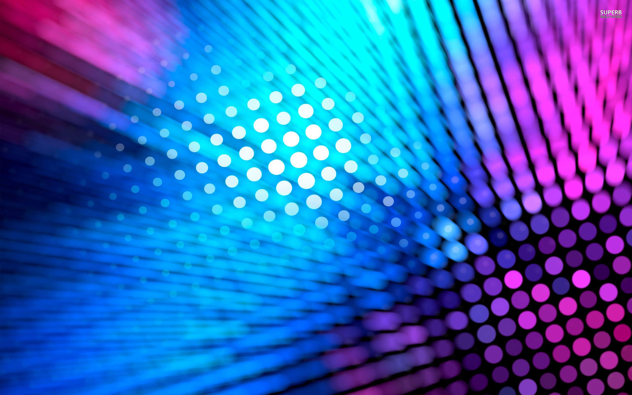 electric blue, magenta, glowing dots, 2K Desktop Wallpaper