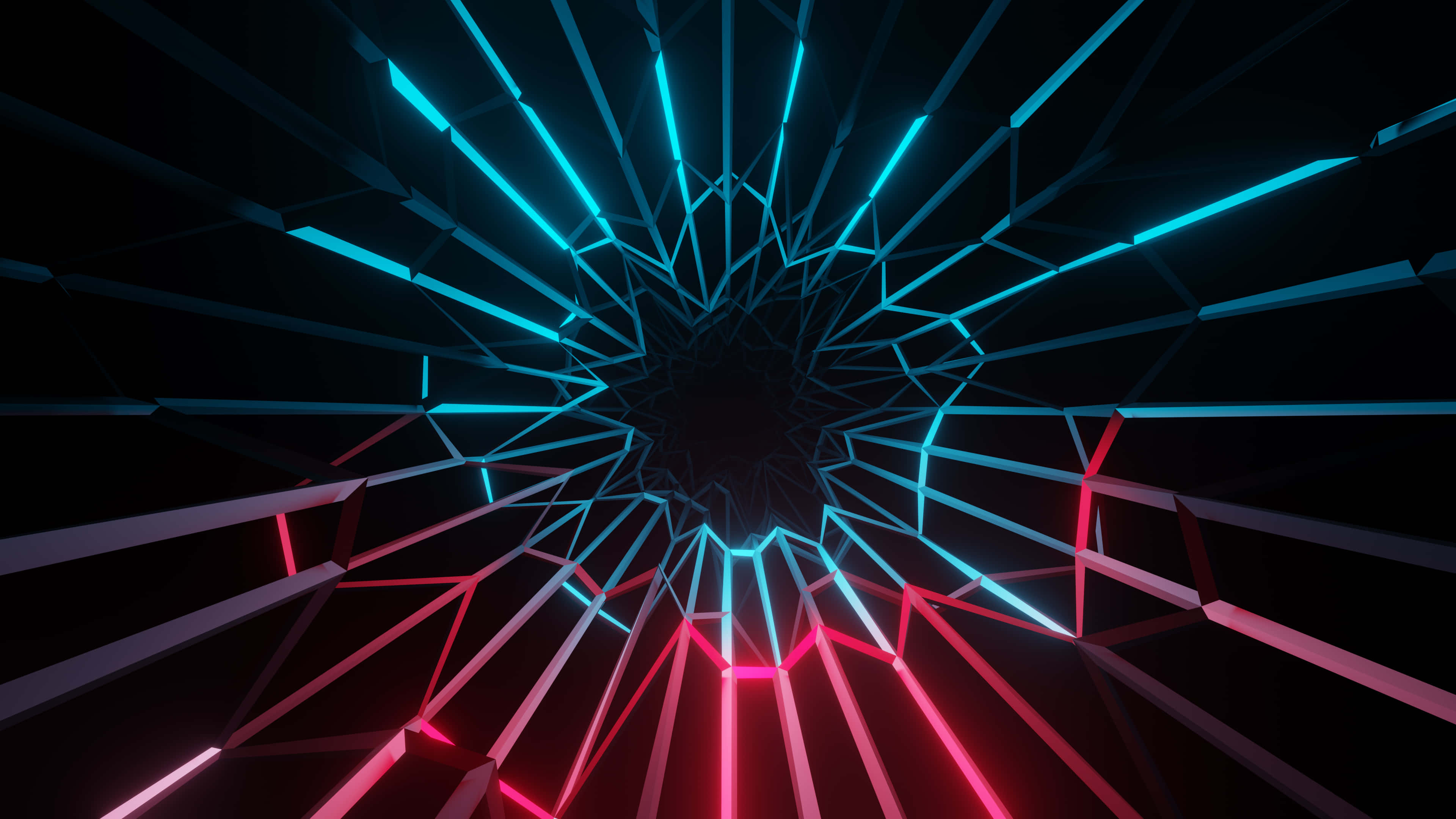 Neon Lights, glowing blue, pink neon lines, 4K Desktop Wallpaper