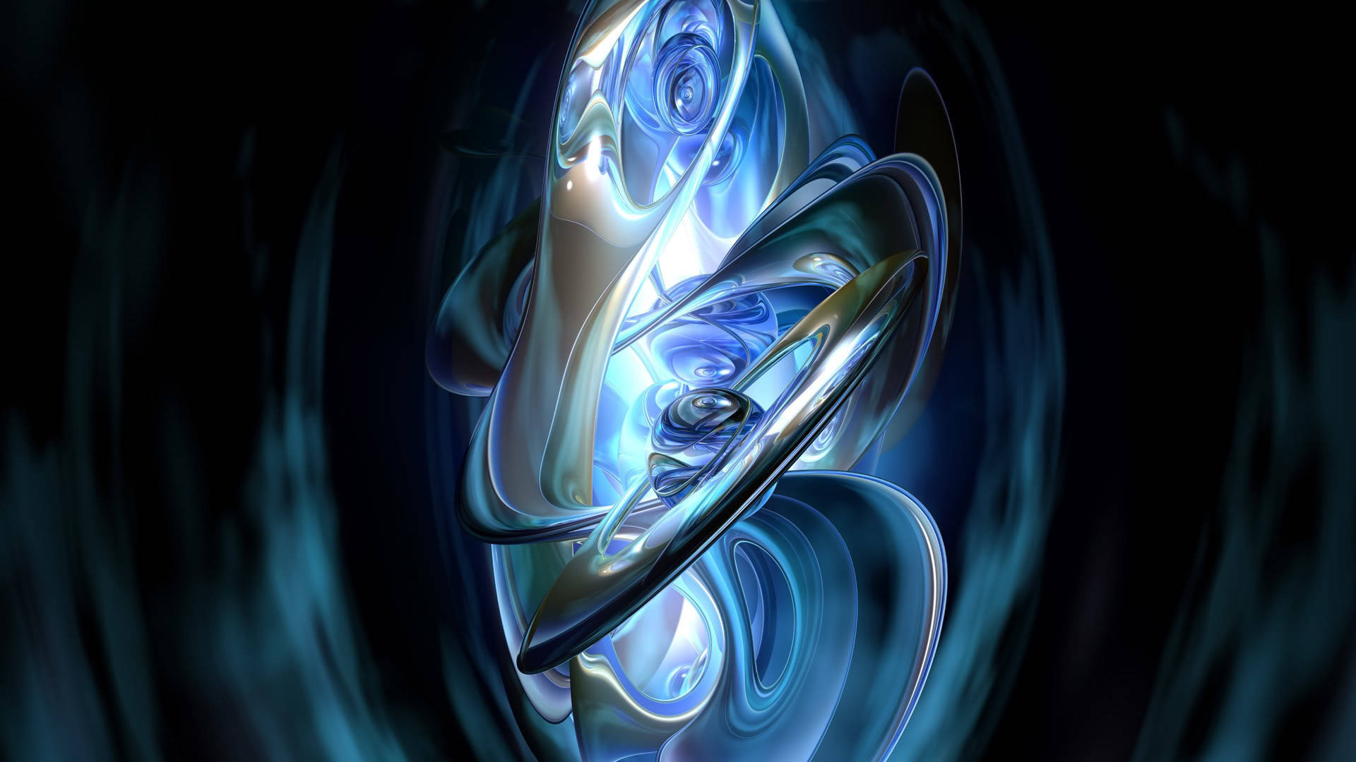 HD Abstract, glowing blue, silver, Full HD Desktop Wallpaper