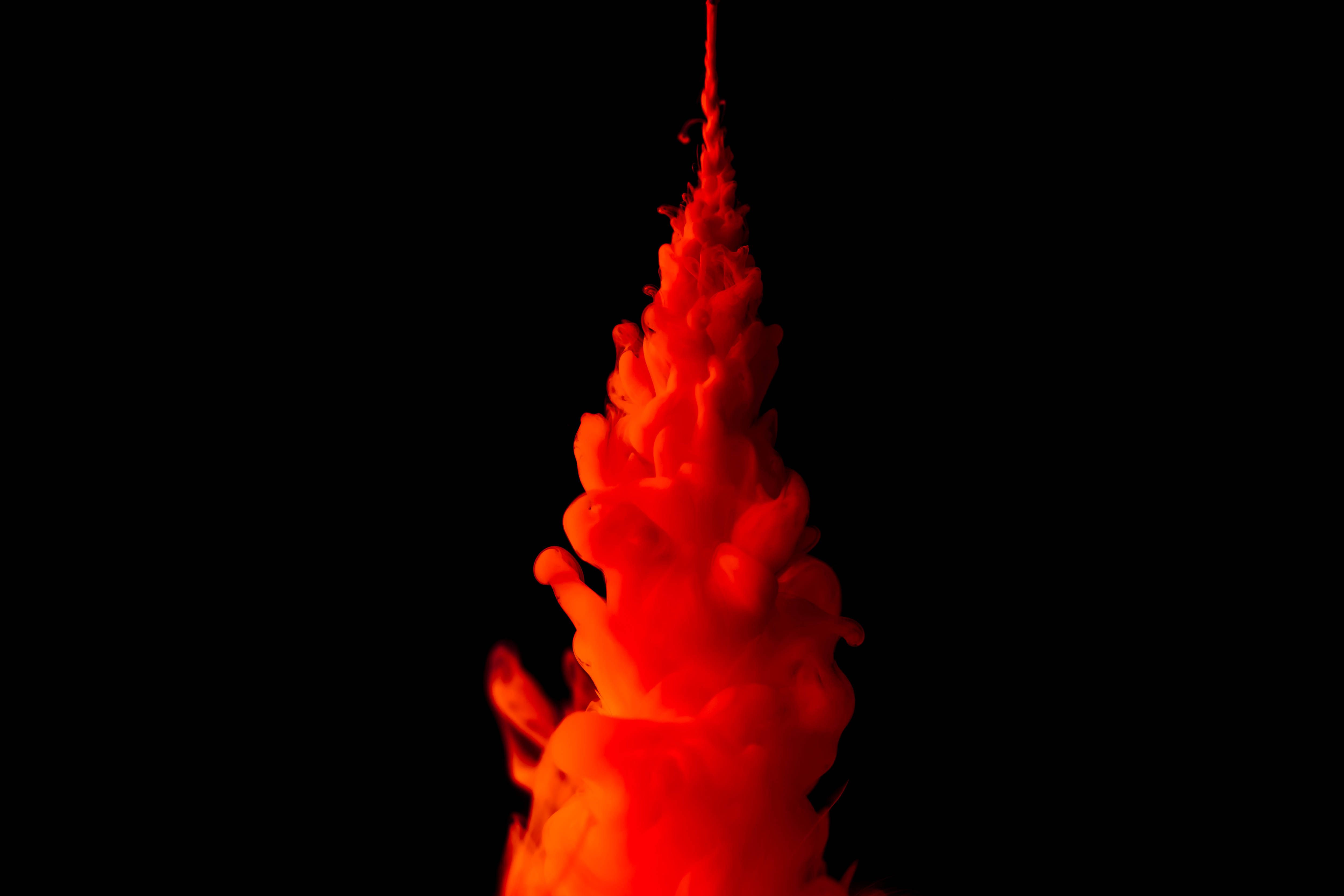 HD Abstract, orange ink, ink plumes, 4K Desktop Wallpaper