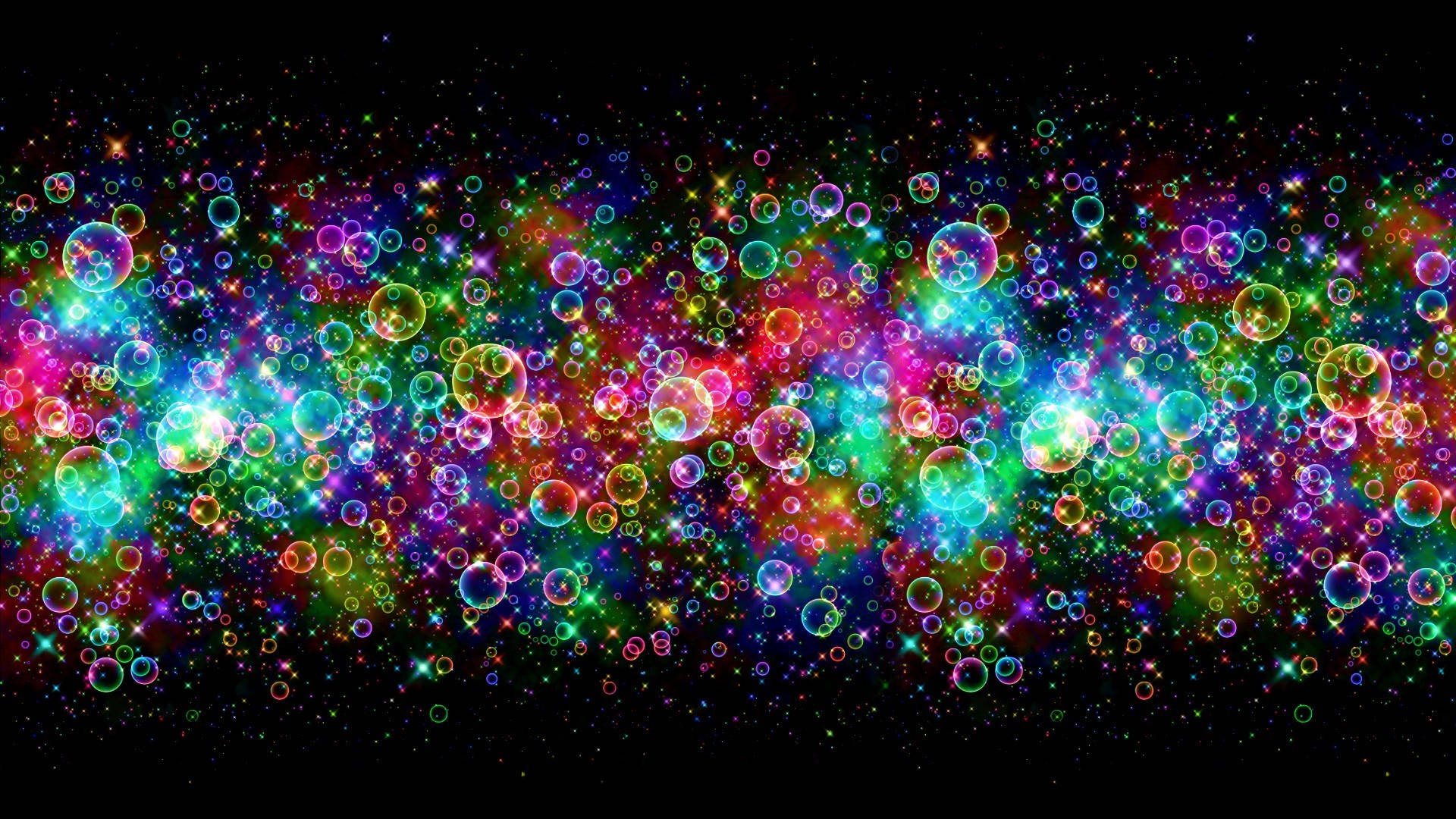 HD Abstract, multicolored bubbles, rainbow hues, Full HD Desktop Wallpaper