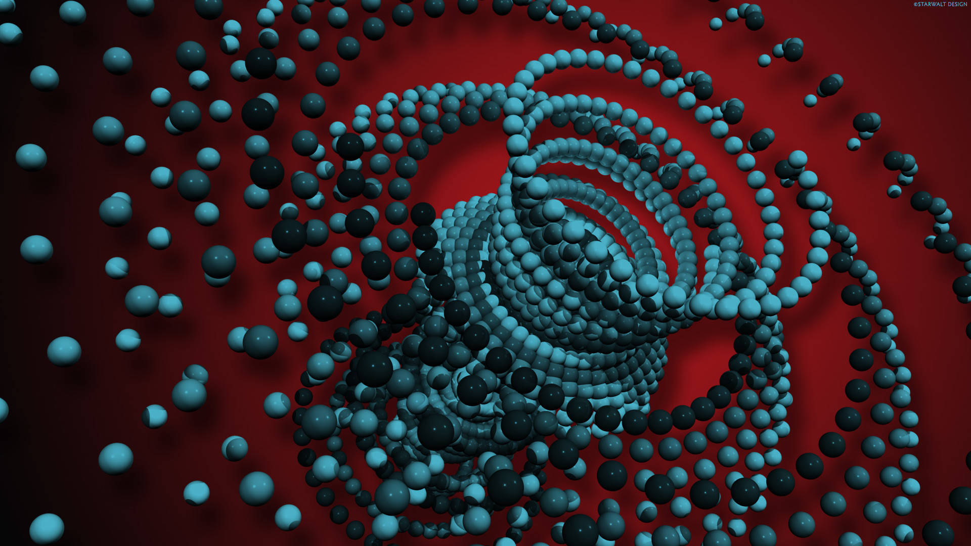 HD Abstract, 3D Optical Illusion, teal, Full HD Desktop Wallpaper