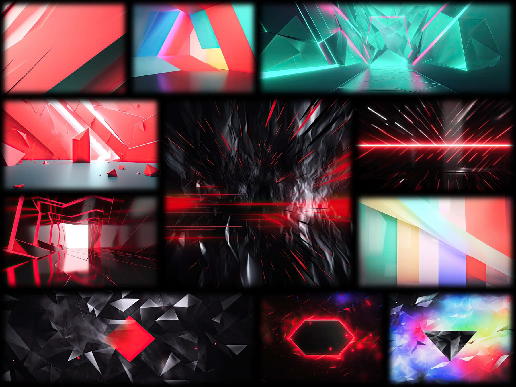 neon lights, sharp angles, dynamic color gradients, HD Desktop Wallpaper