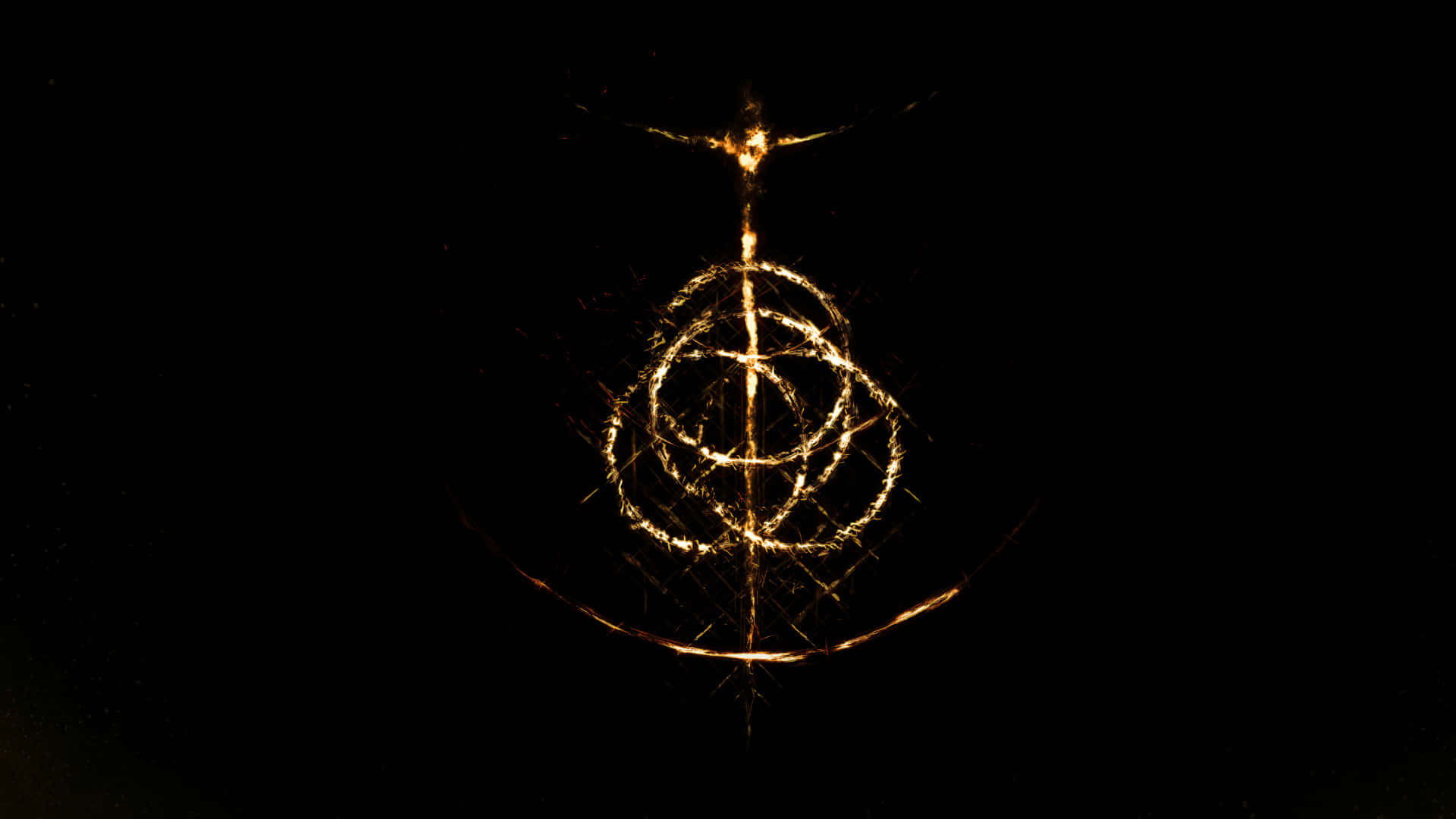 HD Amoled, golden sparkler, swirling patterns, Full HD Desktop Wallpaper