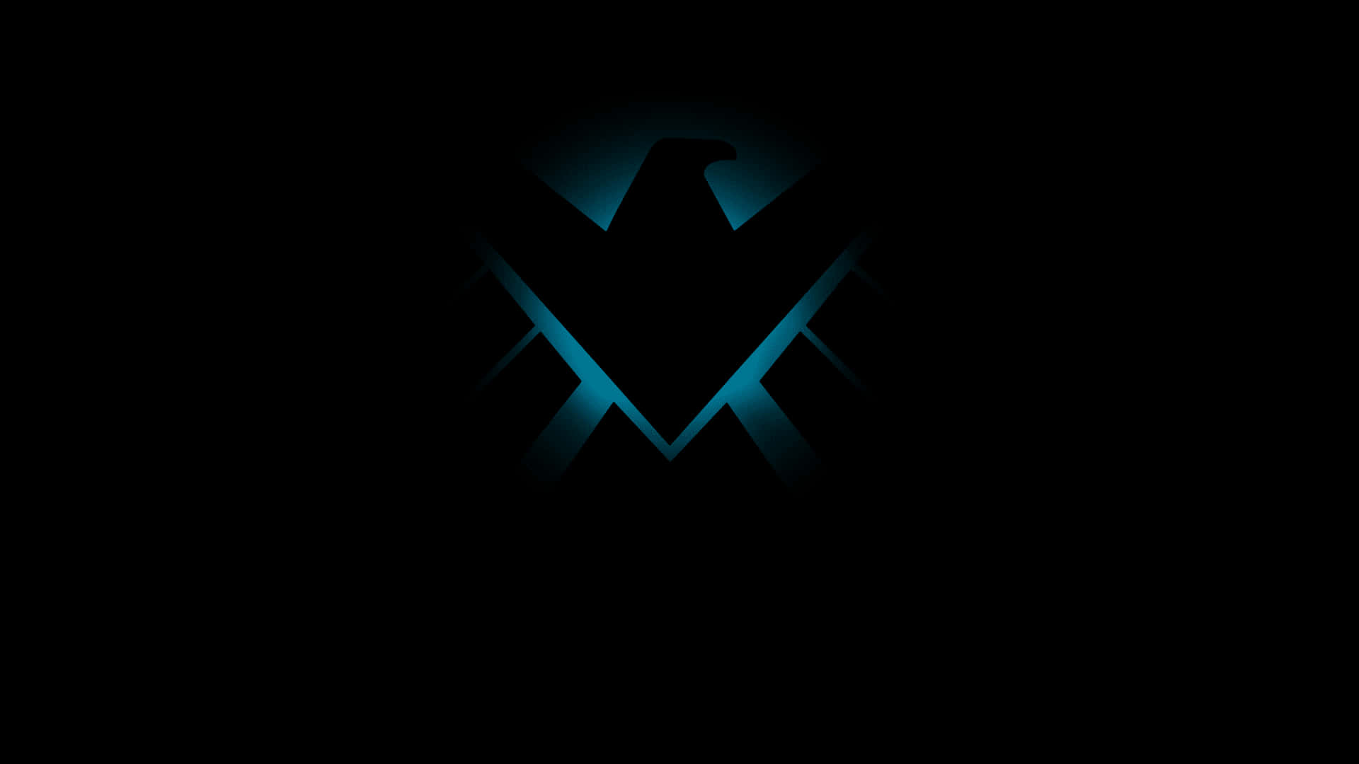 HD Amoled, glowing blue, stylized eagle emblem, Full HD Desktop Wallpaper