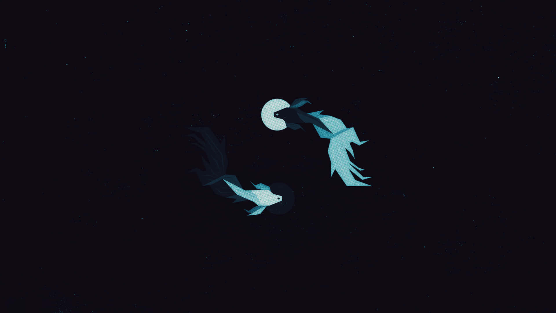 HD Amoled, glowing moon, starry night sky, Full HD Desktop Wallpaper