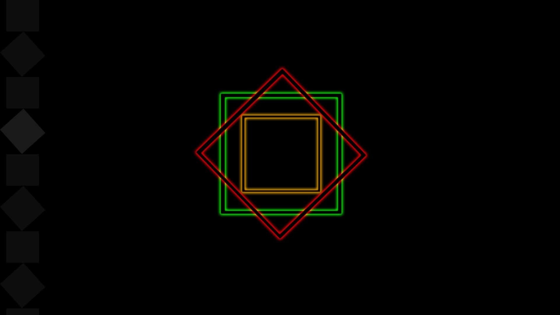 black background, green and red square, neon squares, Full HD Desktop Wallpaper