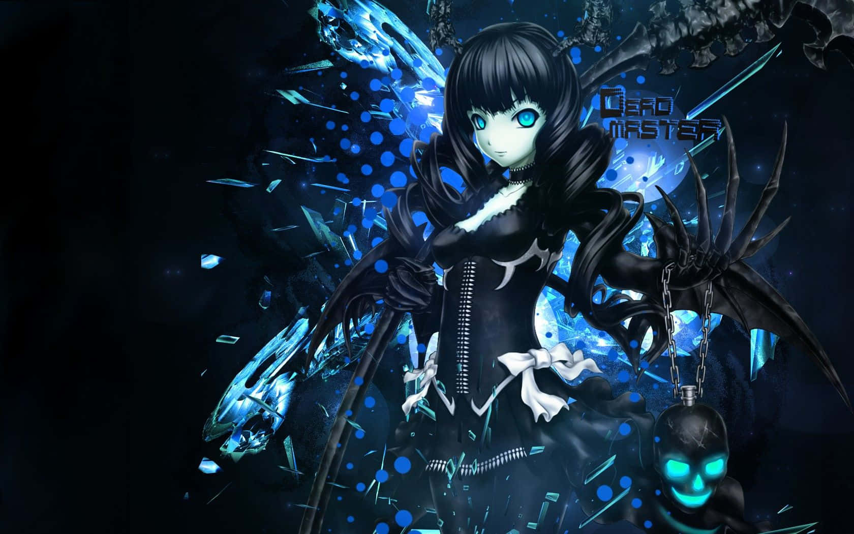 cool anime blue, anime girl, glowing blue eyes, HD Desktop Wallpaper