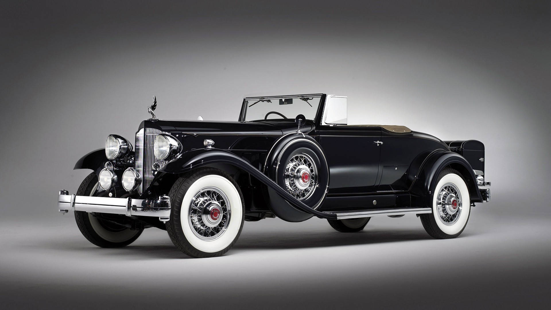 vintage convertible, black, white wall tires, Full HD Desktop Wallpaper