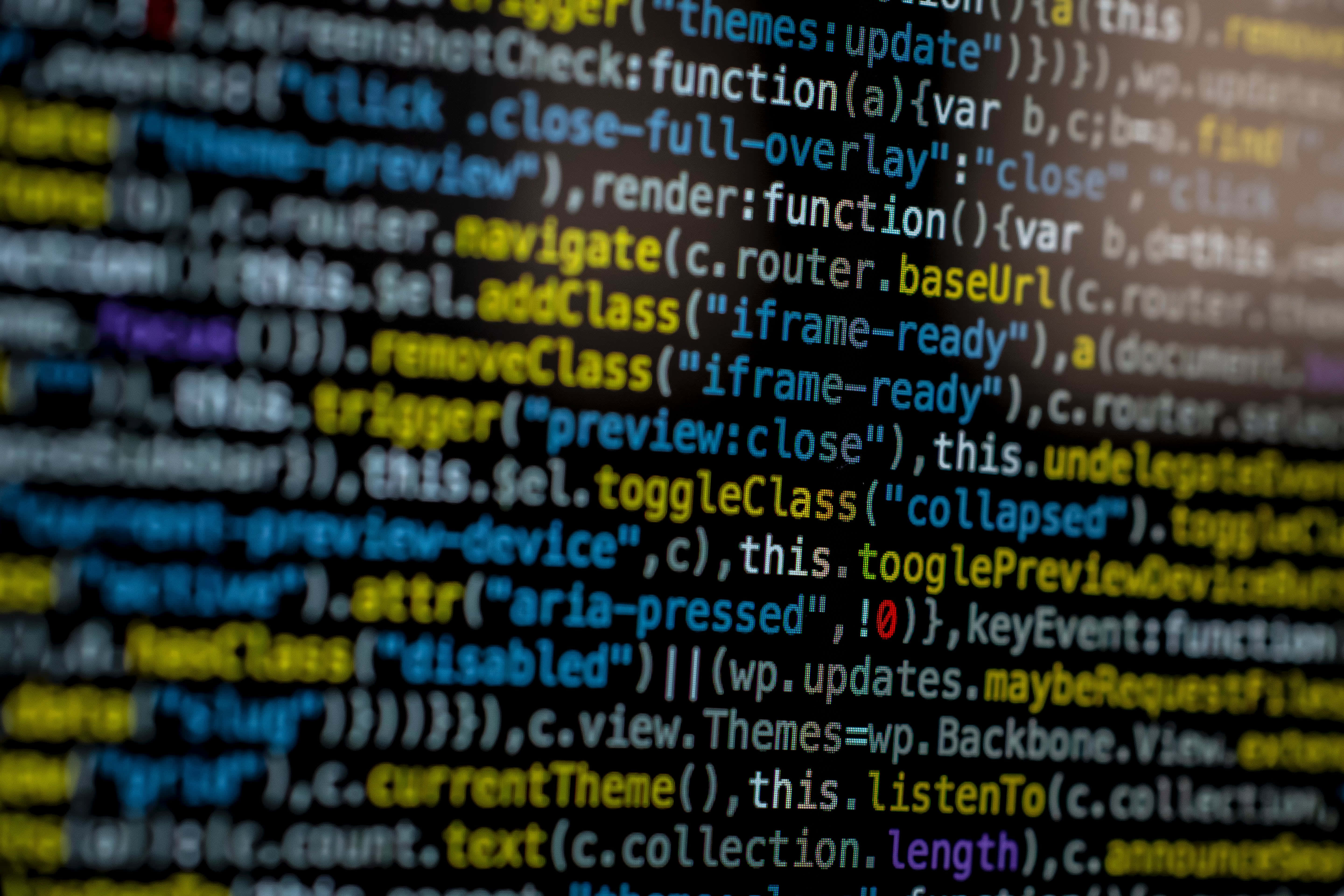 code snippets, blurred background, digital screen, 5K Desktop Wallpaper