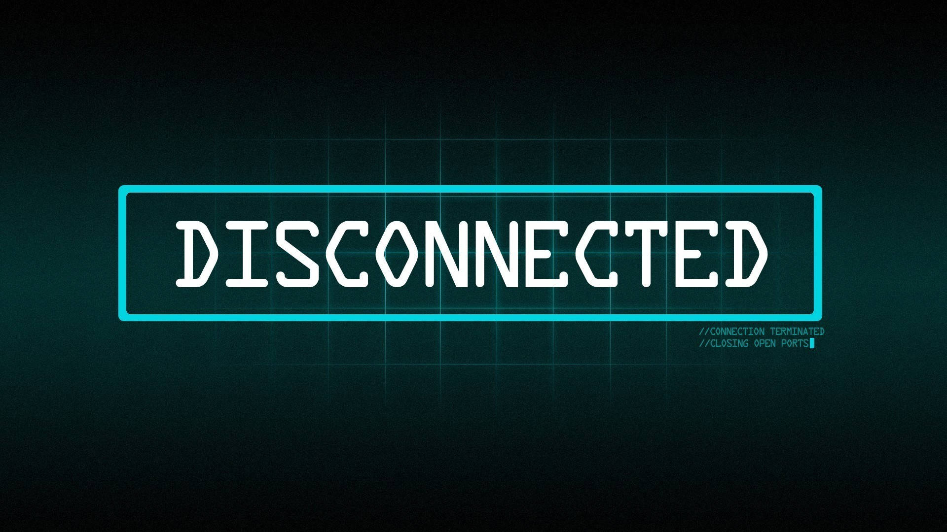 disconnected, HD Computer, glowing white text, Full HD Desktop Wallpaper