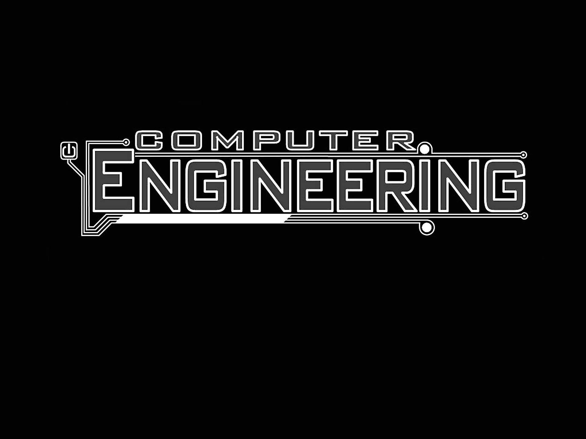 HD Engineering Computer, black background, retro tech font, Full HD Desktop Wallpaper