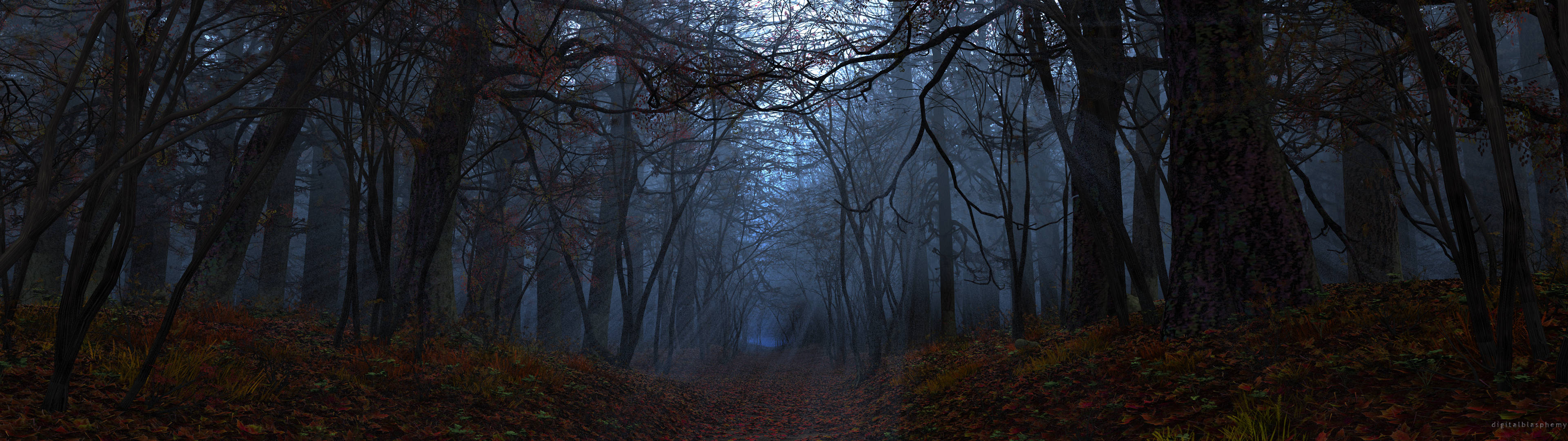3840x1080, HD Dual Monitor, dark forest, 4K Desktop Wallpaper