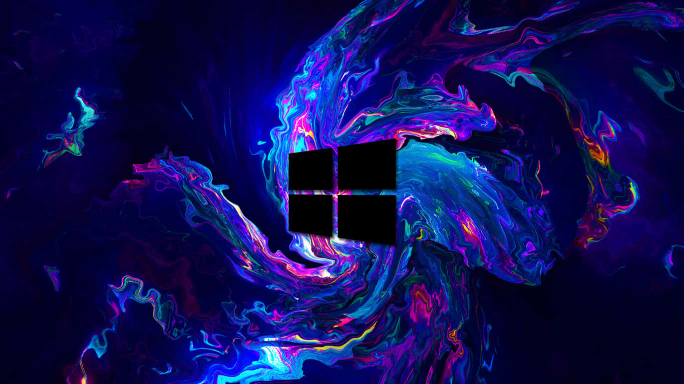 1366x768, HD Windows Desktop, glowing Windows logo, HD Desktop Wallpaper