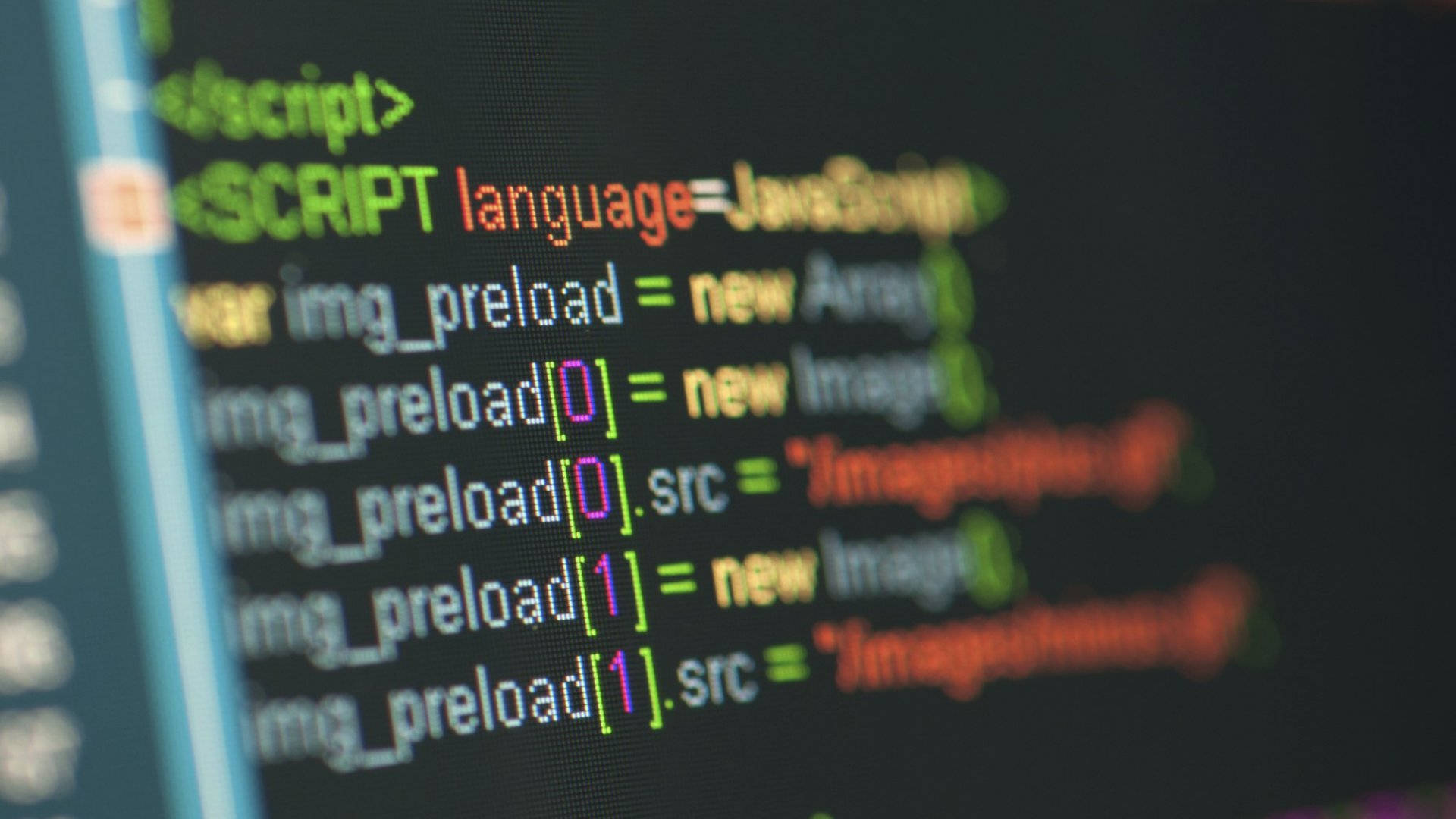 HD Engineering, JavaScript code, glowing colorful, Full HD Desktop Wallpaper