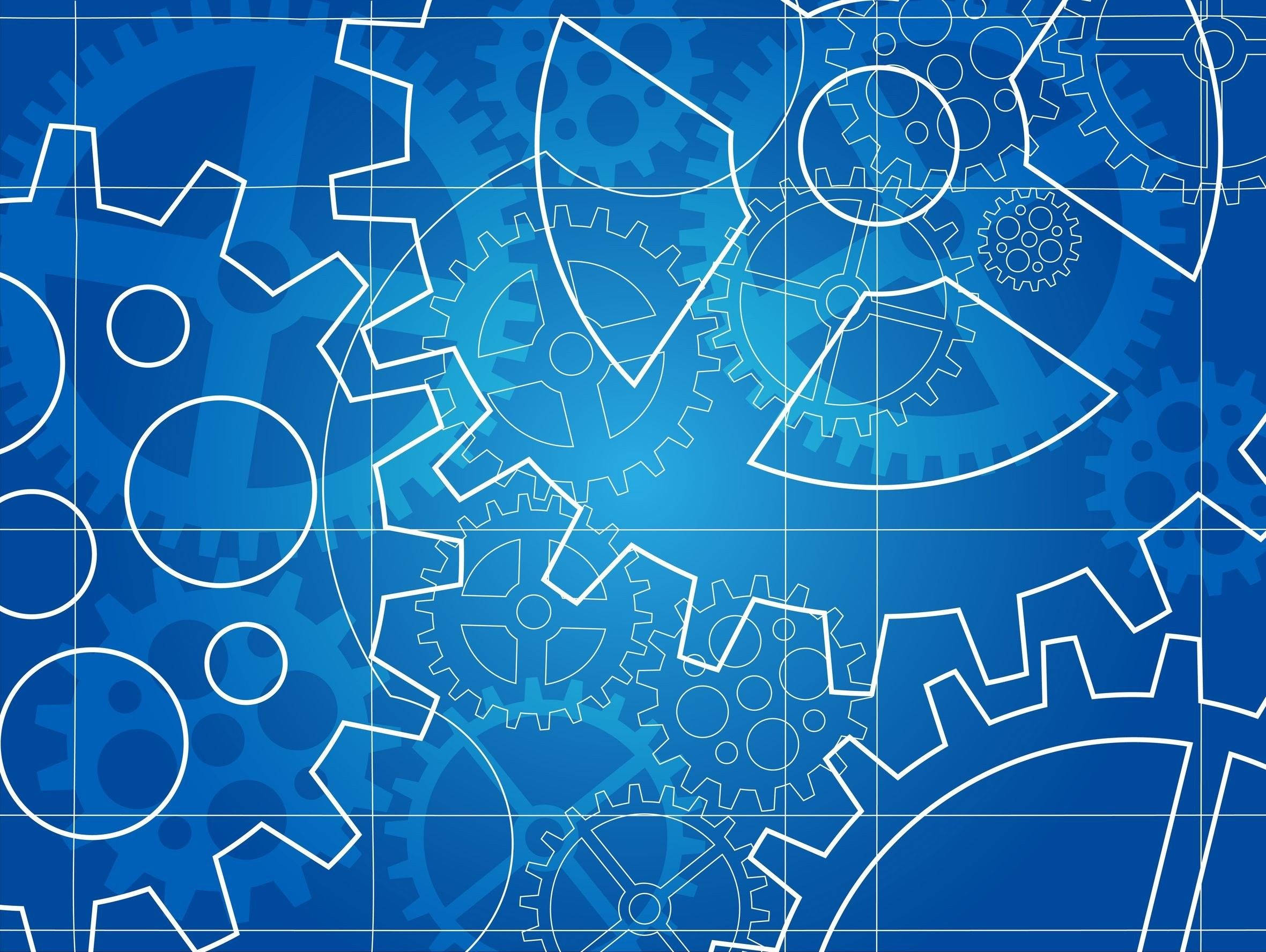 HD Engineering, blue background, blue technical drawings, Full HD Desktop Wallpaper