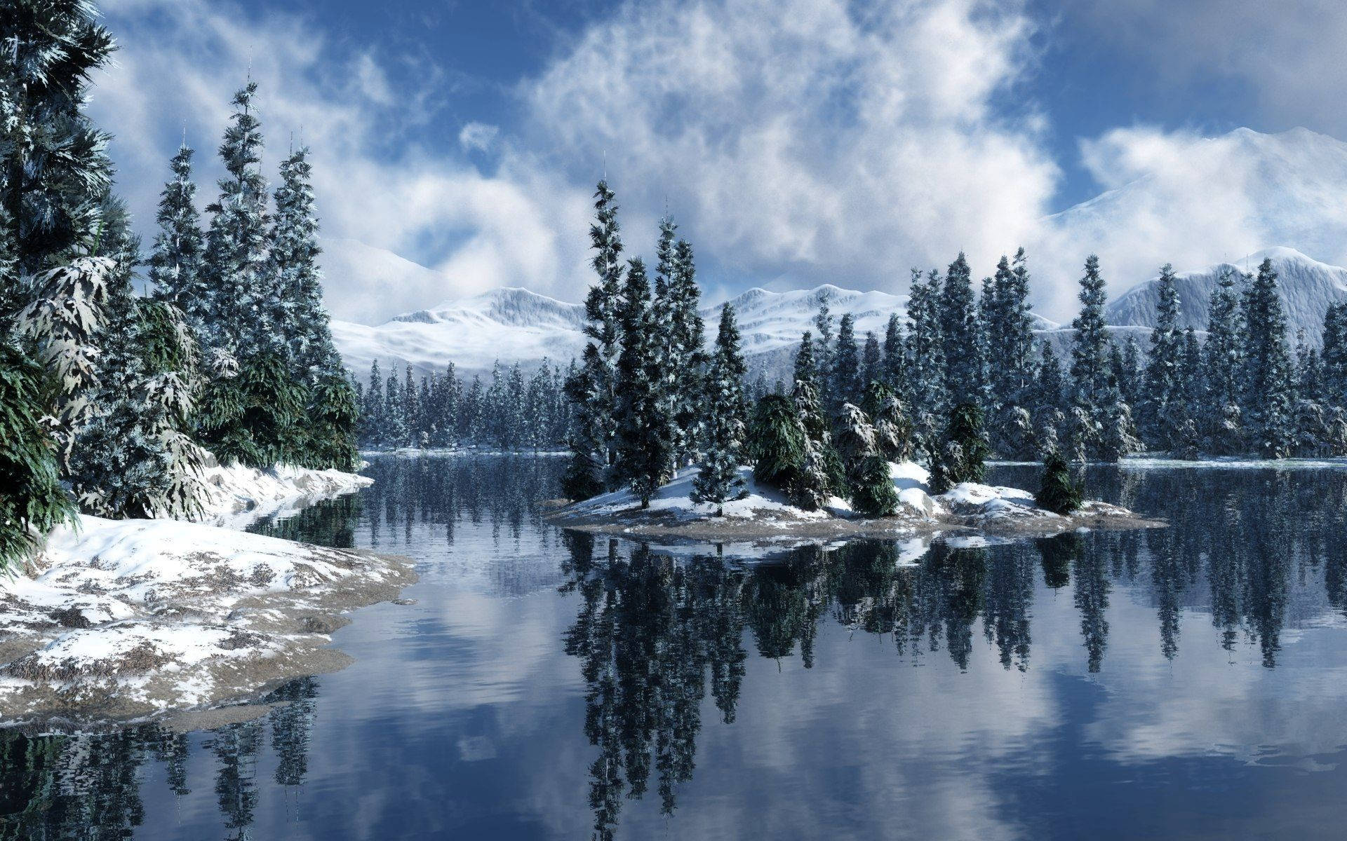 HD Forest, winter, snow, Full HD Desktop Wallpaper