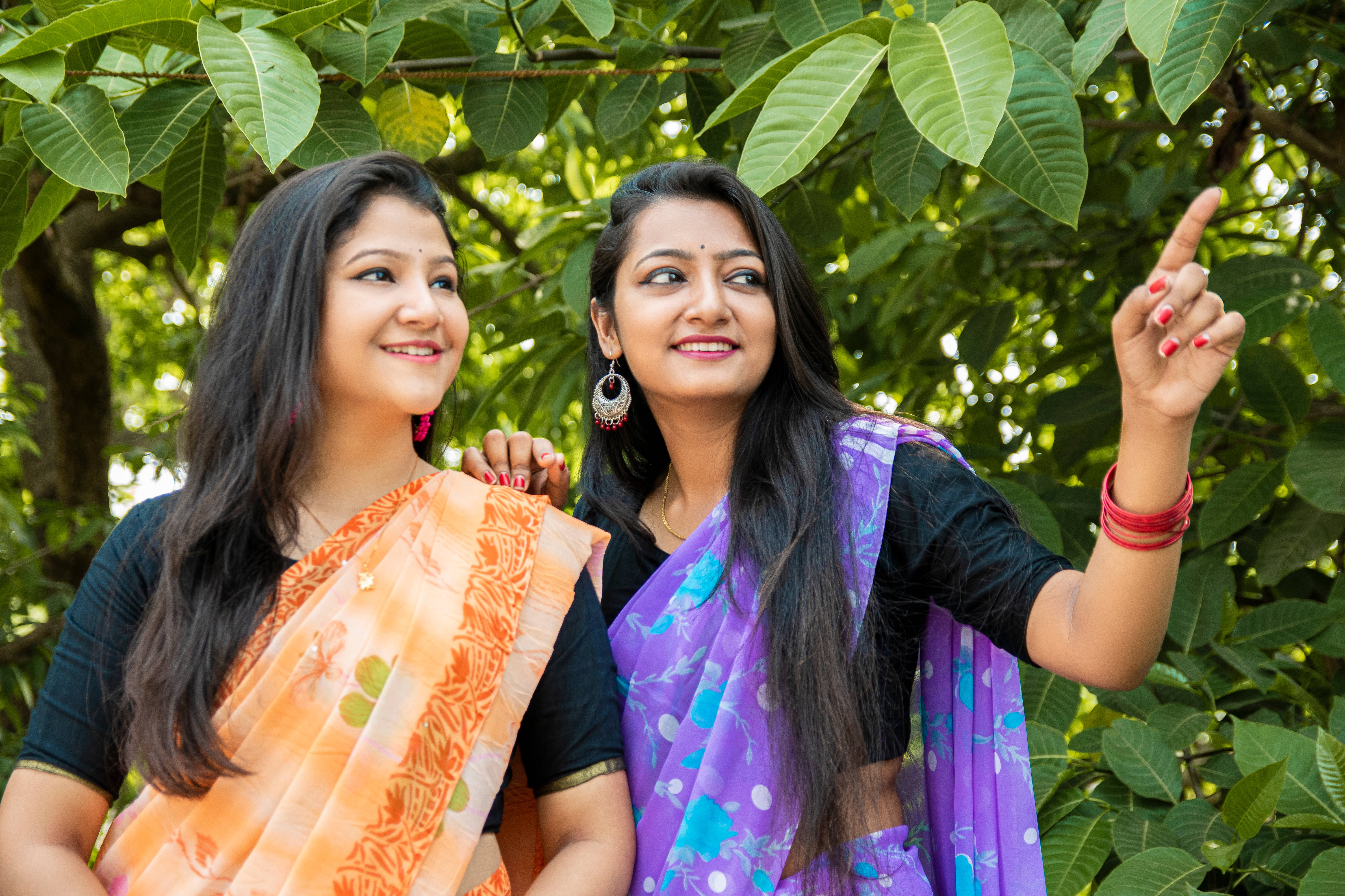 HD Girls, sari, colorful saris, 5K Desktop Wallpaper