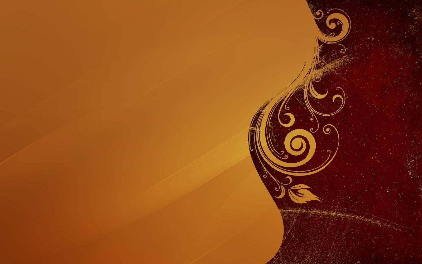 golden swirls, rich red textured corner, warm gradient orange background, HD Desktop Wallpaper