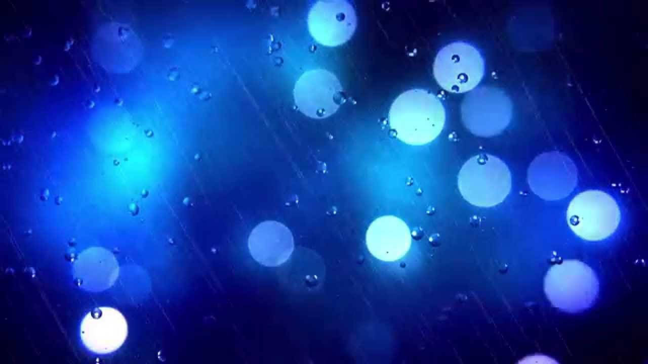 blue bokeh lights, night, raindrops, HD Desktop Wallpaper