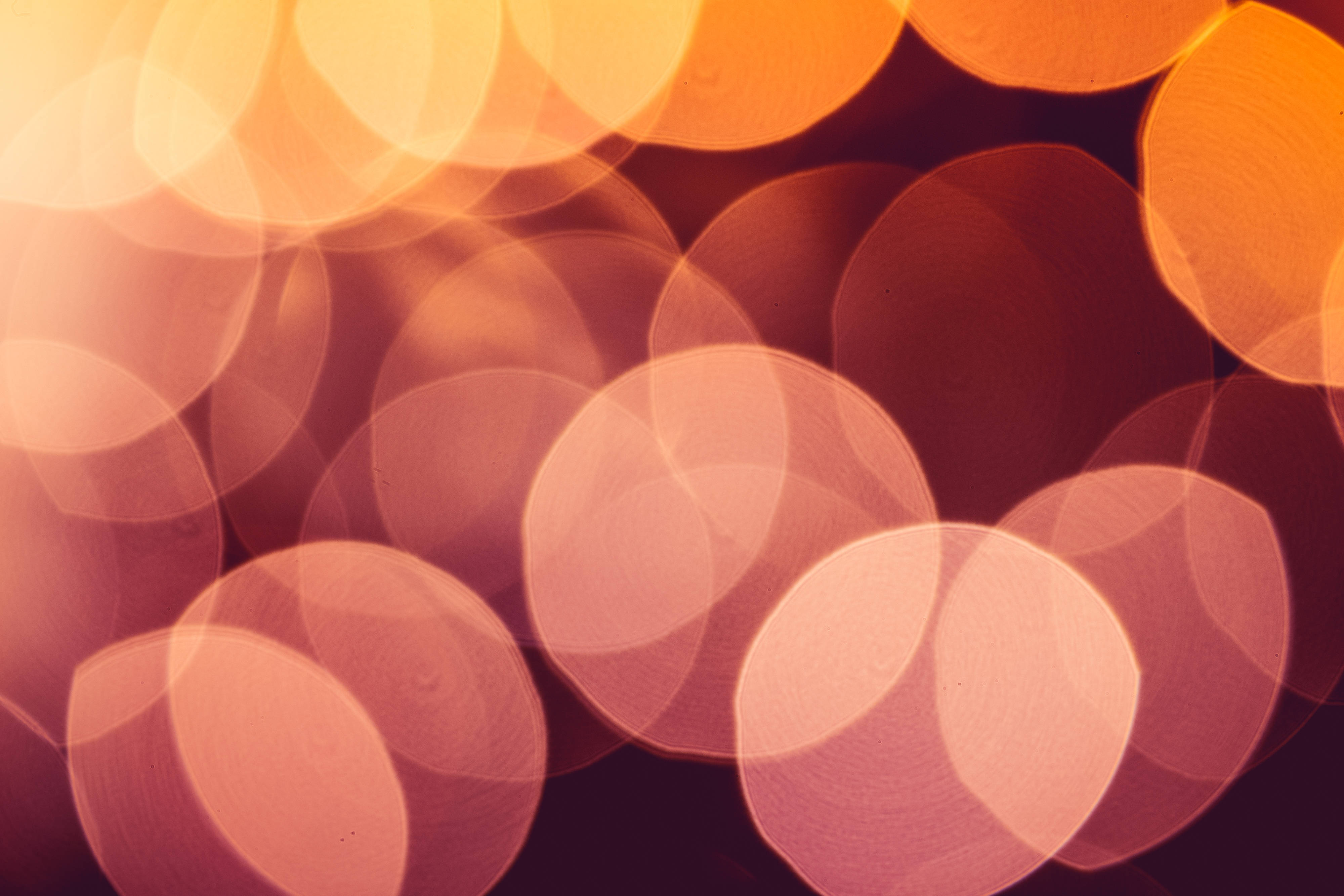 pink bokeh, yellow bokeh, orange bokeh, 4K Desktop Wallpaper