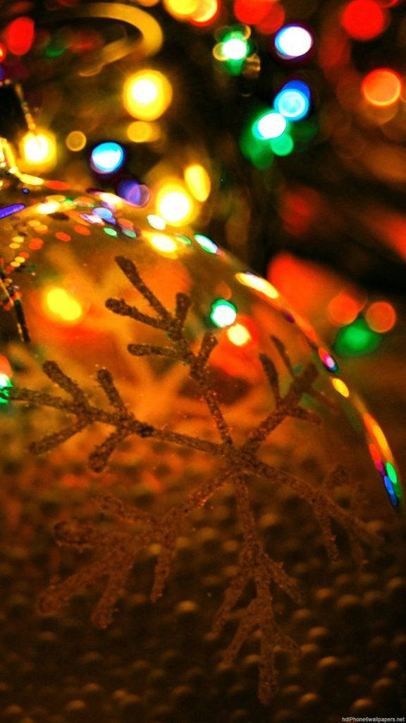 snowflake, glittery, warm bokeh lights, SD Phone Wallpaper