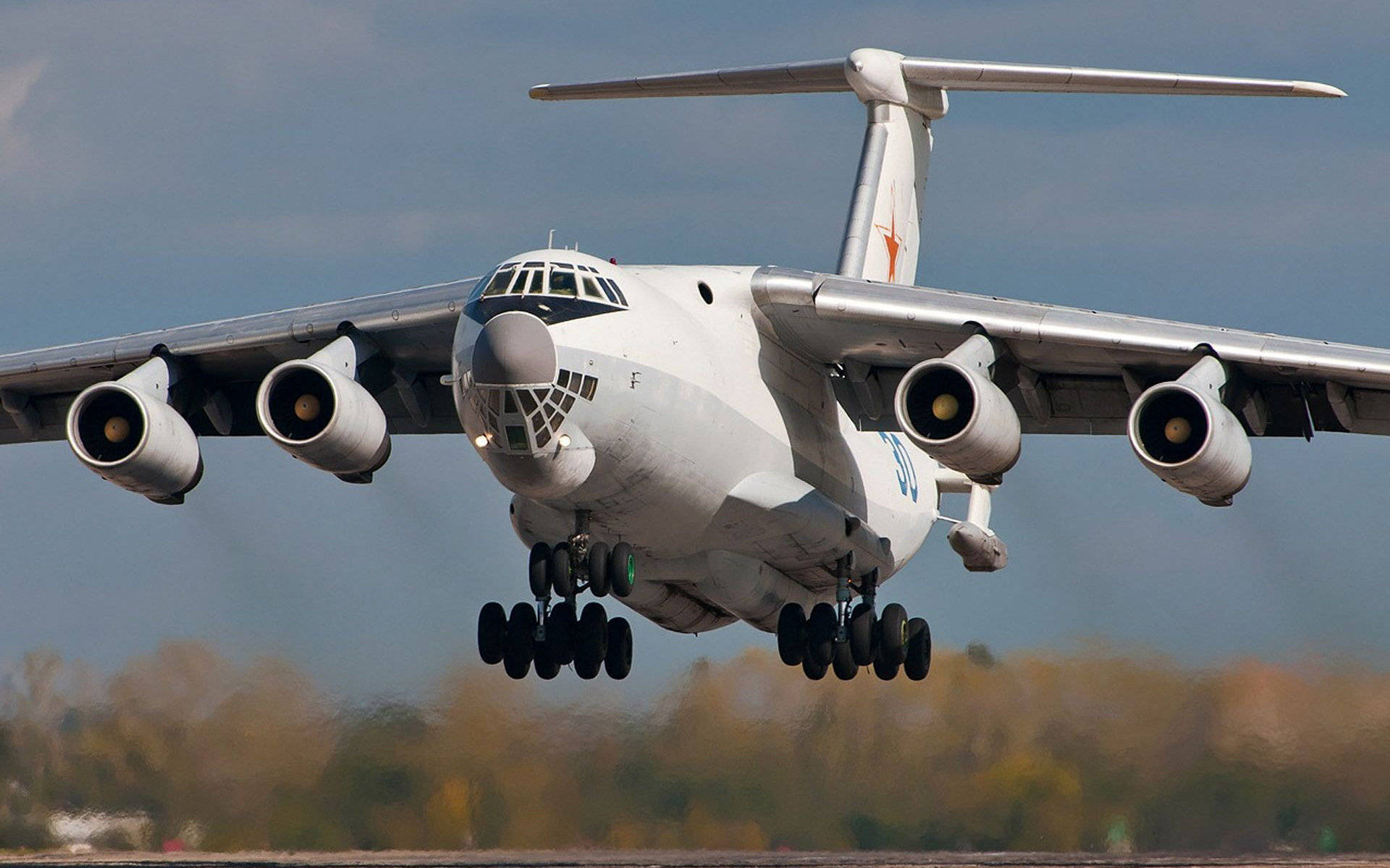 military transport aircraft, four engines, white, Full HD Desktop Wallpaper