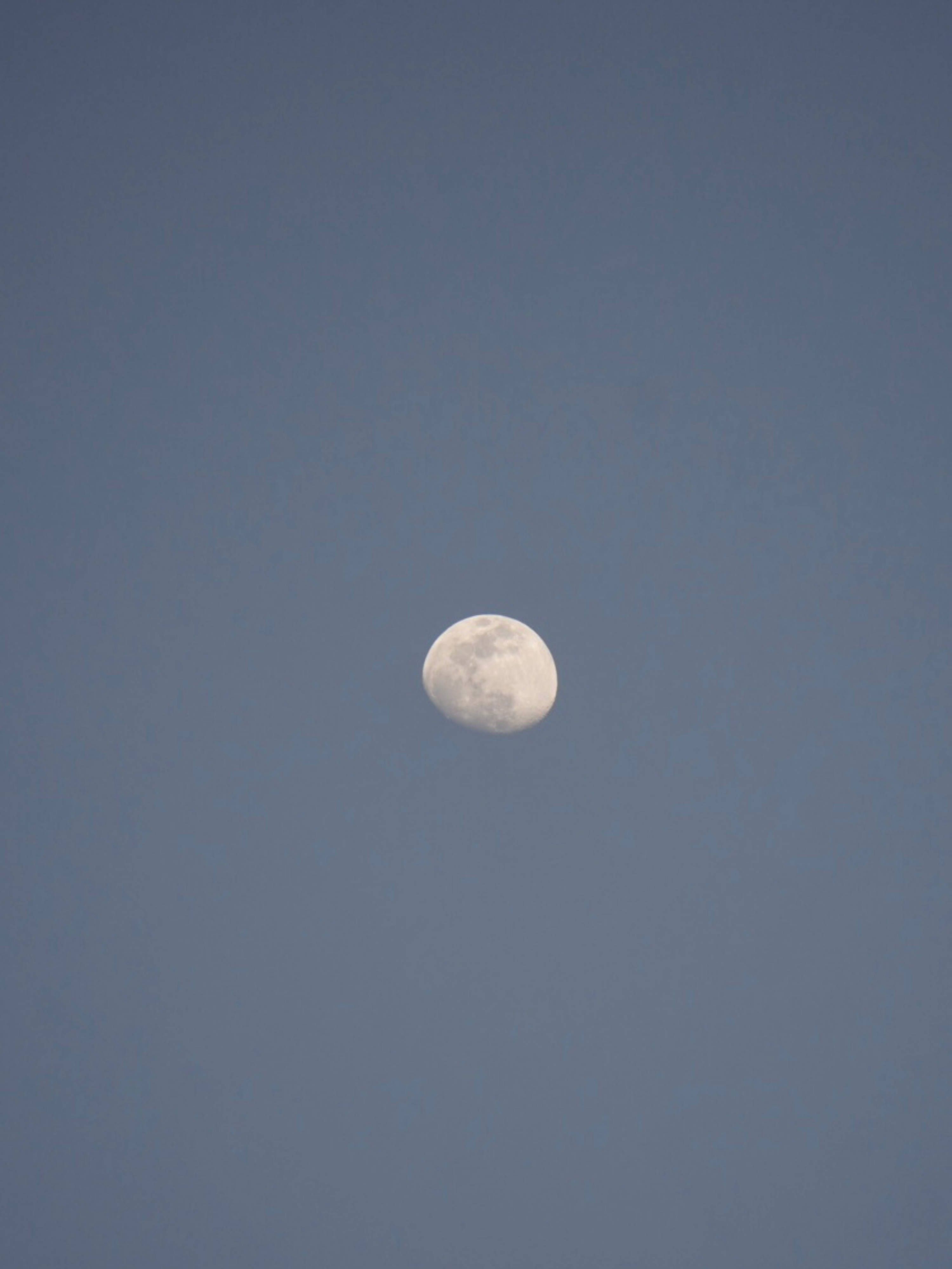 HD Moon, crescent moon, deep blue twilight sky, 4K Phone Wallpaper